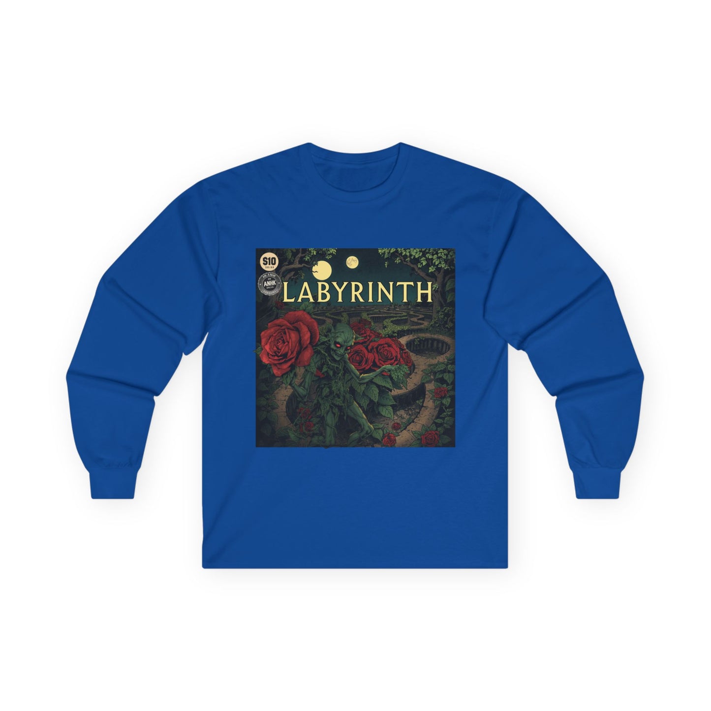 Vintage Comic Cover Labyrinth-Inspired Long Sleeve Tee