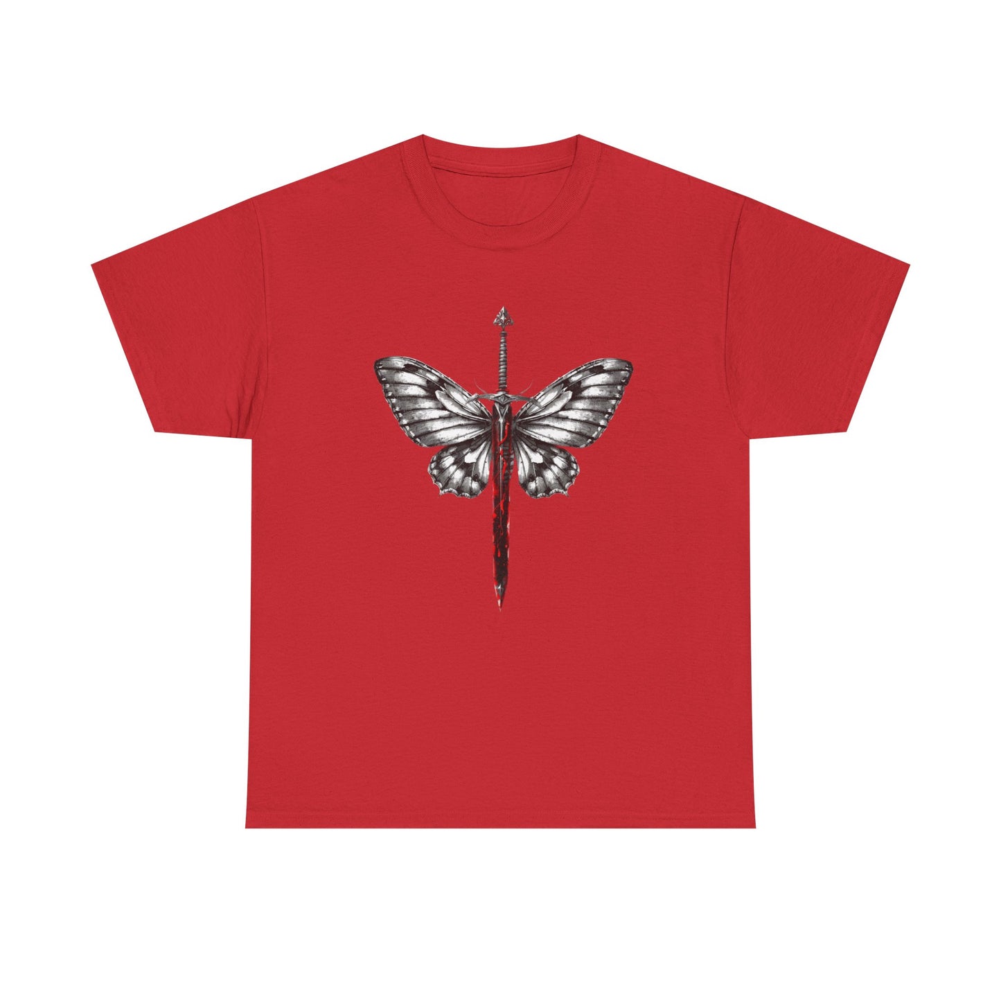 Gothic Y2k Butterfly Sword Graphic Tee