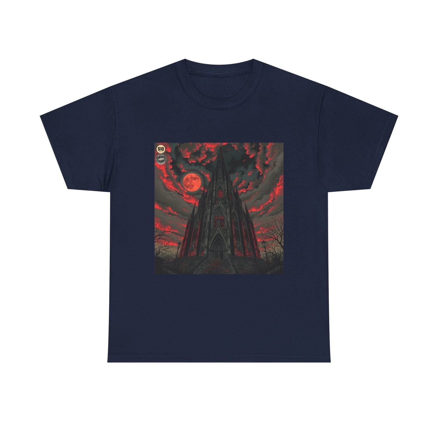 Gothic Cathedral Comic Cover Art Unisex Heavy Cotton Tee