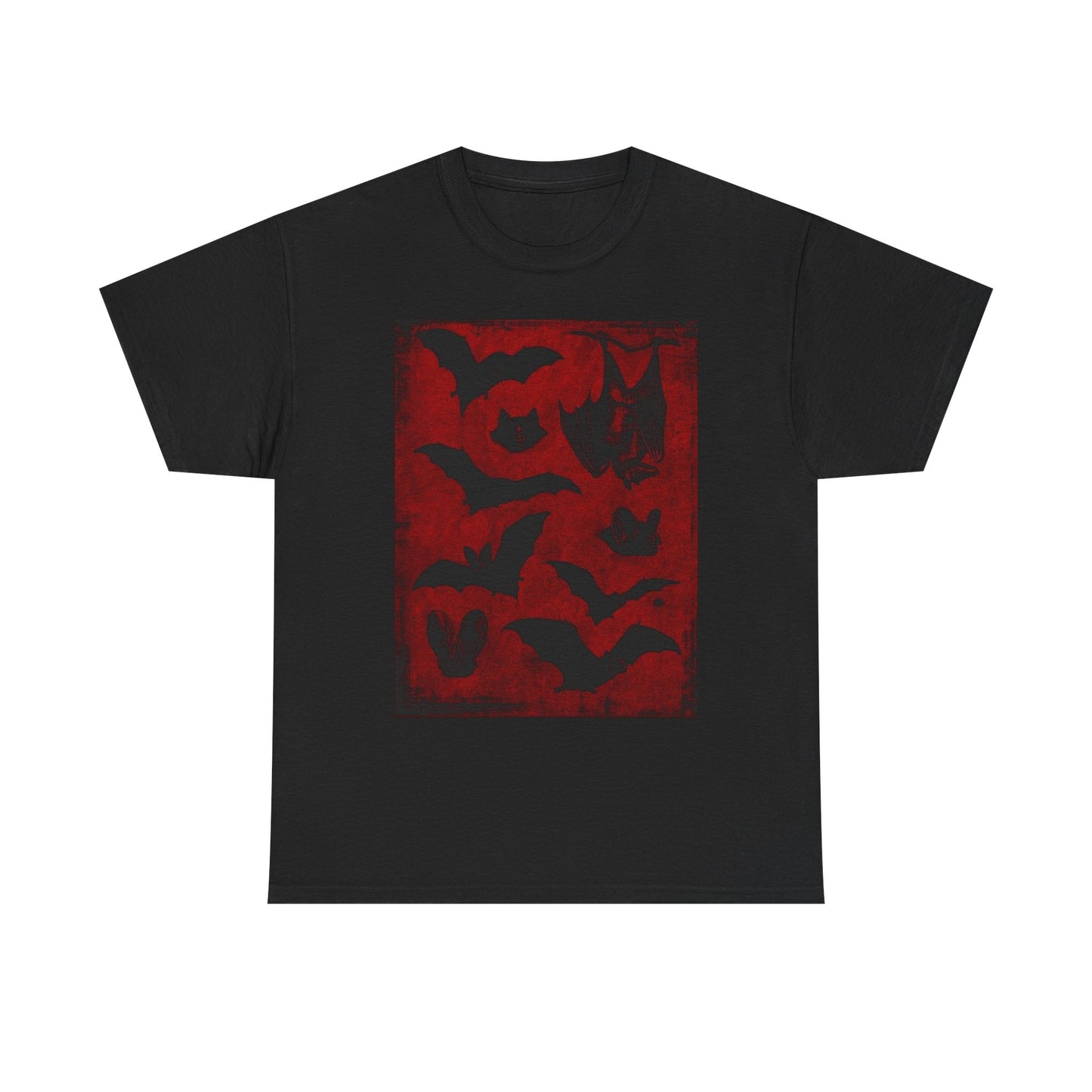 Moody Tee Gothic Bat Print Unisex Heavy Cotton Tee