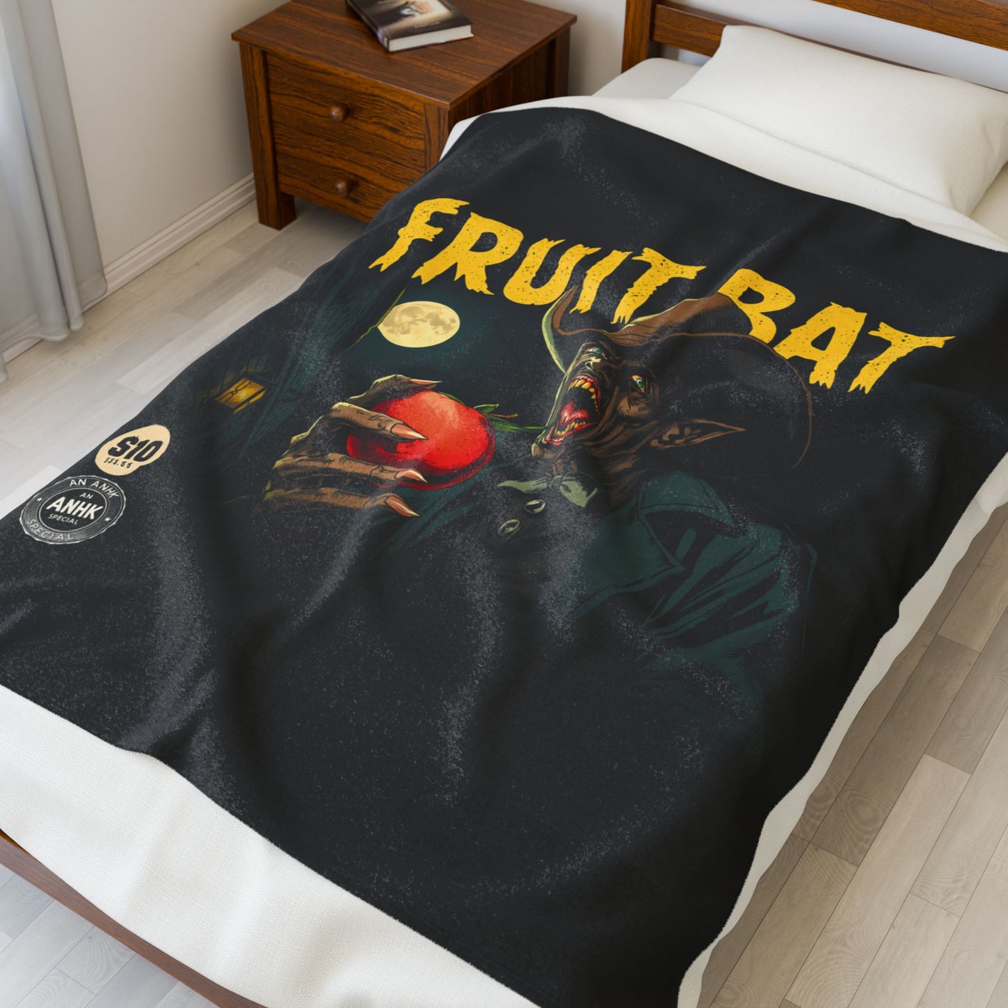Vintage Comic Cover- Cowboy Vampire 'Fruit Bat' ANHK Comic Velveteen Plush Blanket