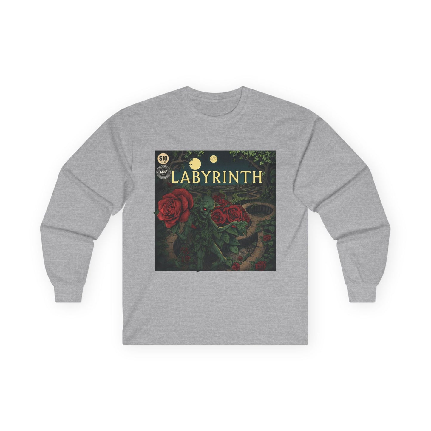 Vintage Comic Cover Labyrinth-Inspired Long Sleeve Tee