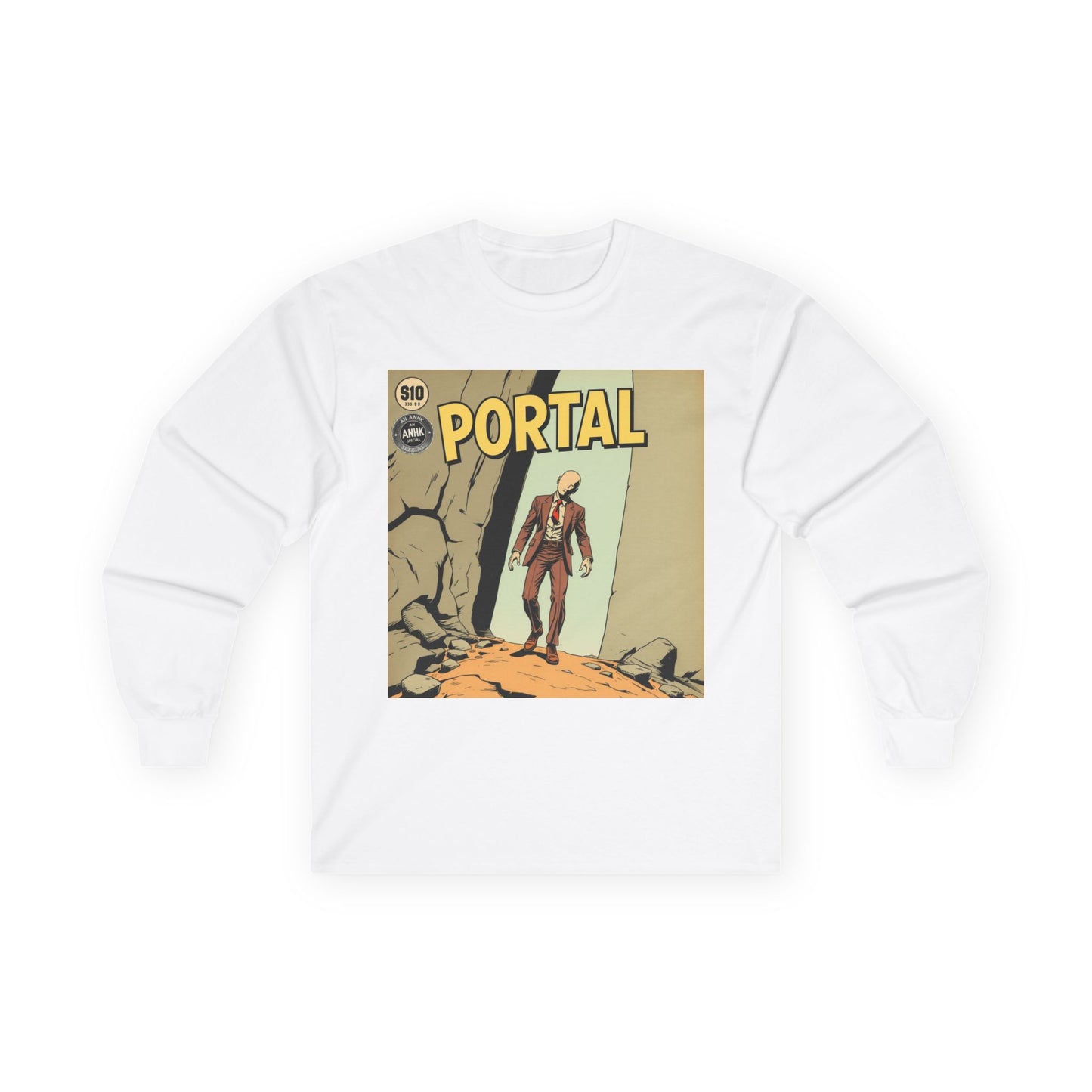 Vintage Comic Cover Style Unisex Long Sleeve Tee - Portal, Graphic T-Shirt