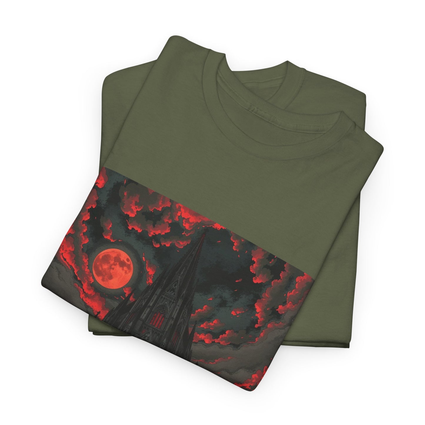 Gothic Cathedral Comic Cover Art Unisex Heavy Cotton Tee