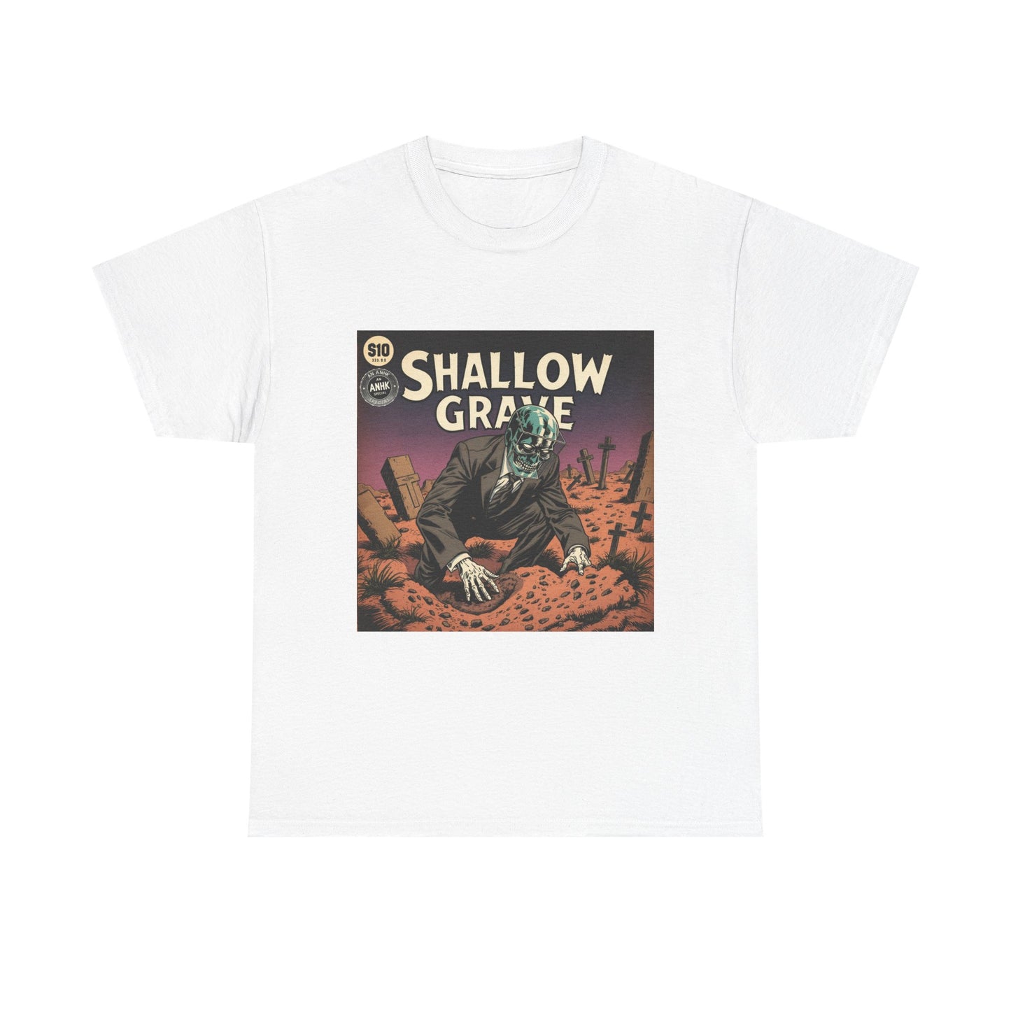 Vintage Comic Cover 'Shallow Grave' Horror Graphic Tee