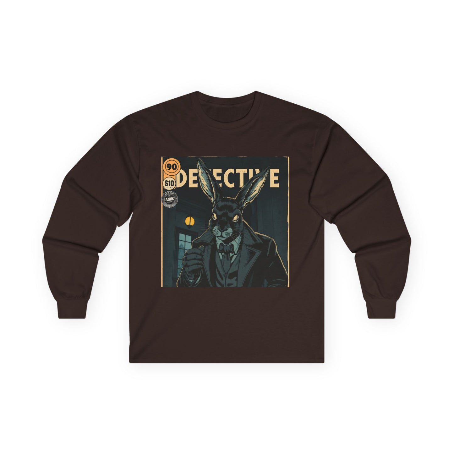 Vintage Comic Cover Detective Rabbit Long Sleeve Tee