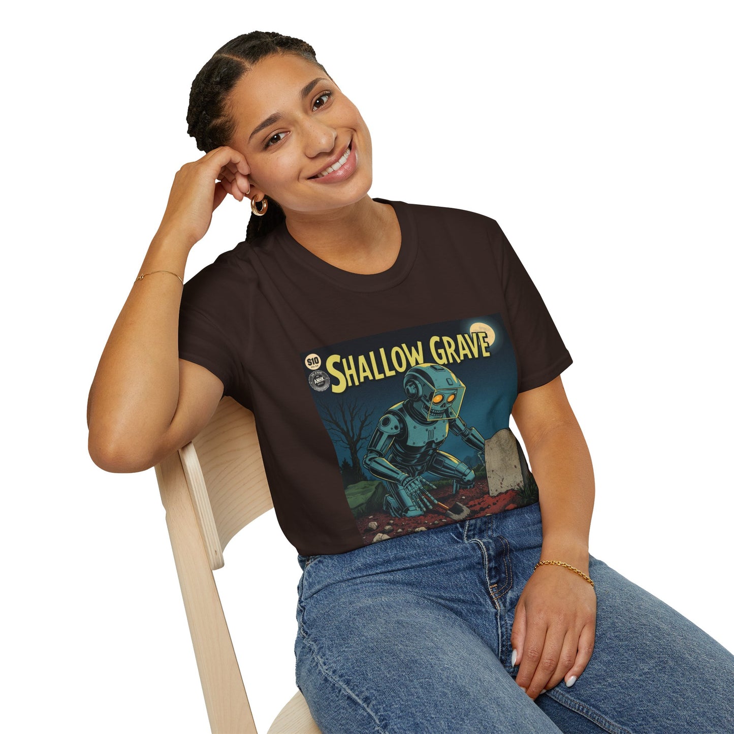 Vintage Comic Cover Shallow Grave Graphic T-Shirt