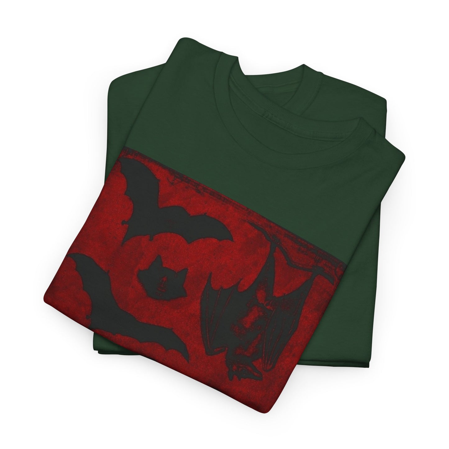 Moody Tee Gothic Bat Print Unisex Heavy Cotton Tee