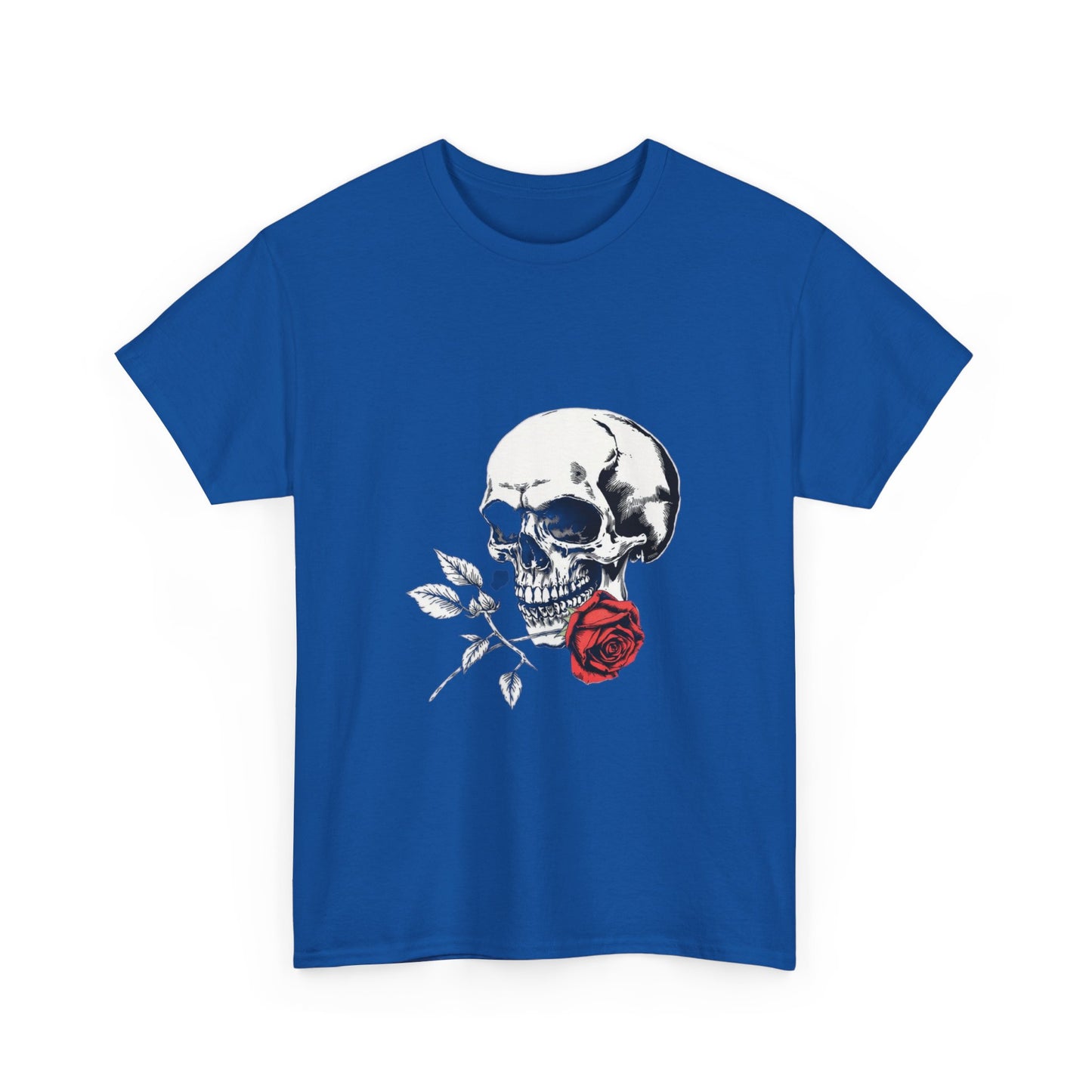 Skelly Goth Skull & Rose Tee - Unisex Heavy Cotton T-Shirt