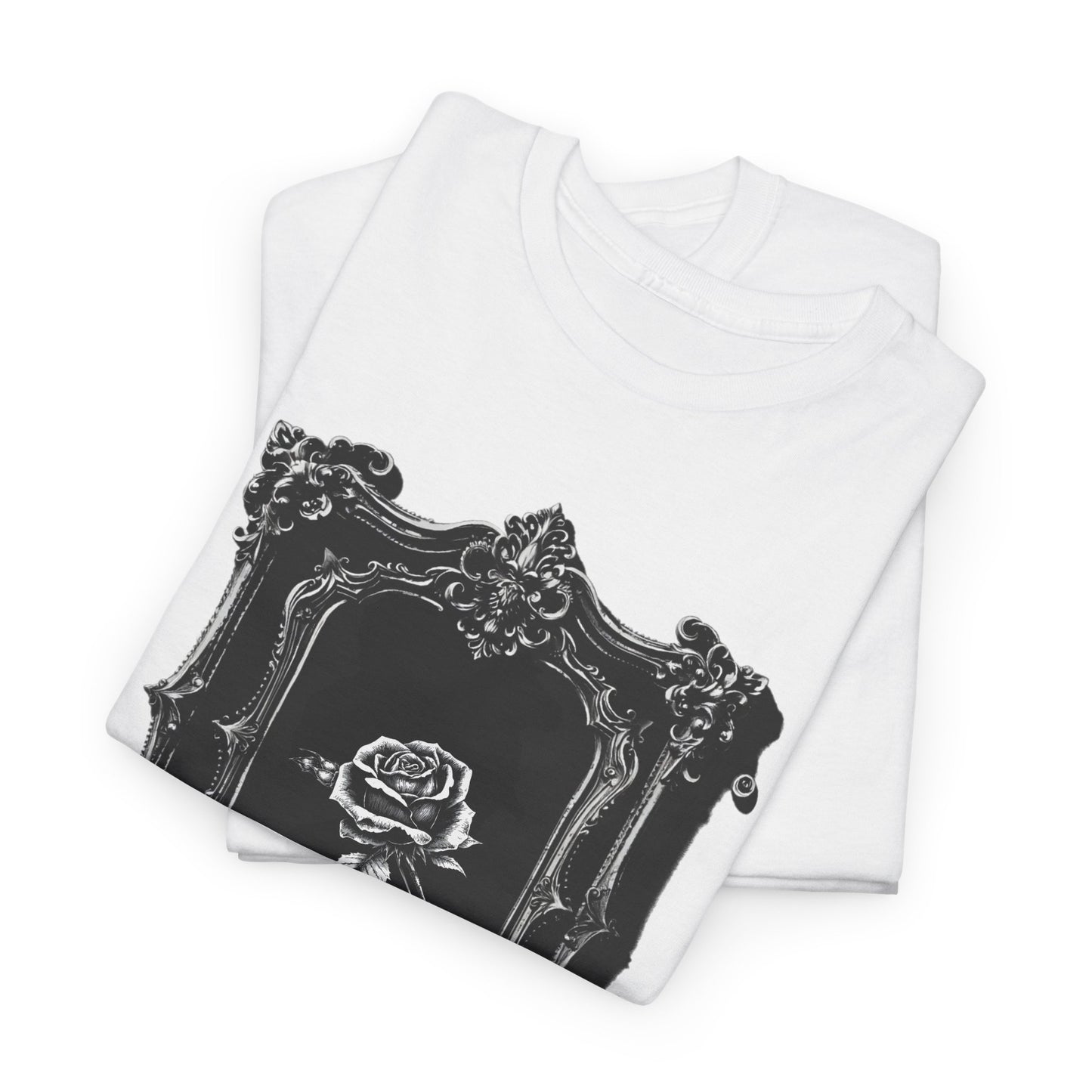 Gothic Y2k Rose Frame Unisex Heavy Cotton Tee