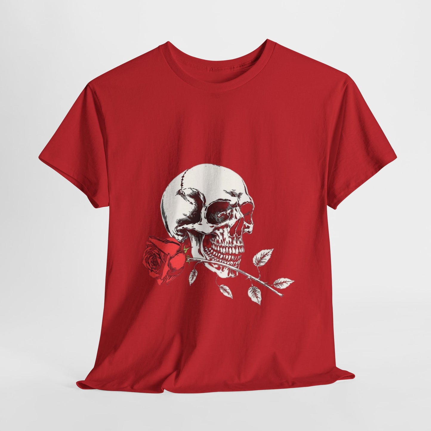 Skelly Goth Skull And Rose Unisex Heavy Cotton Tee