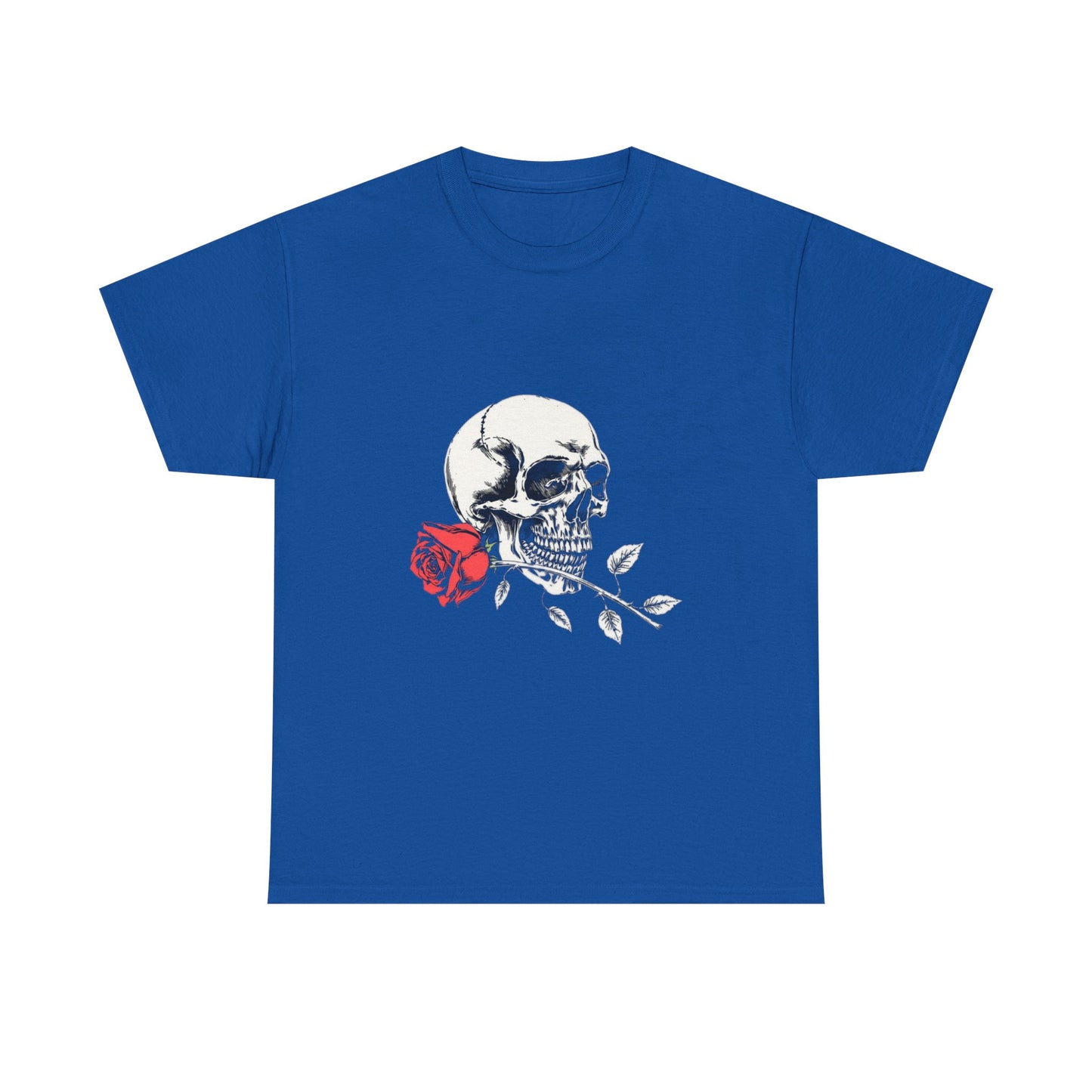 Skelly Goth Skull And Rose Unisex Heavy Cotton Tee