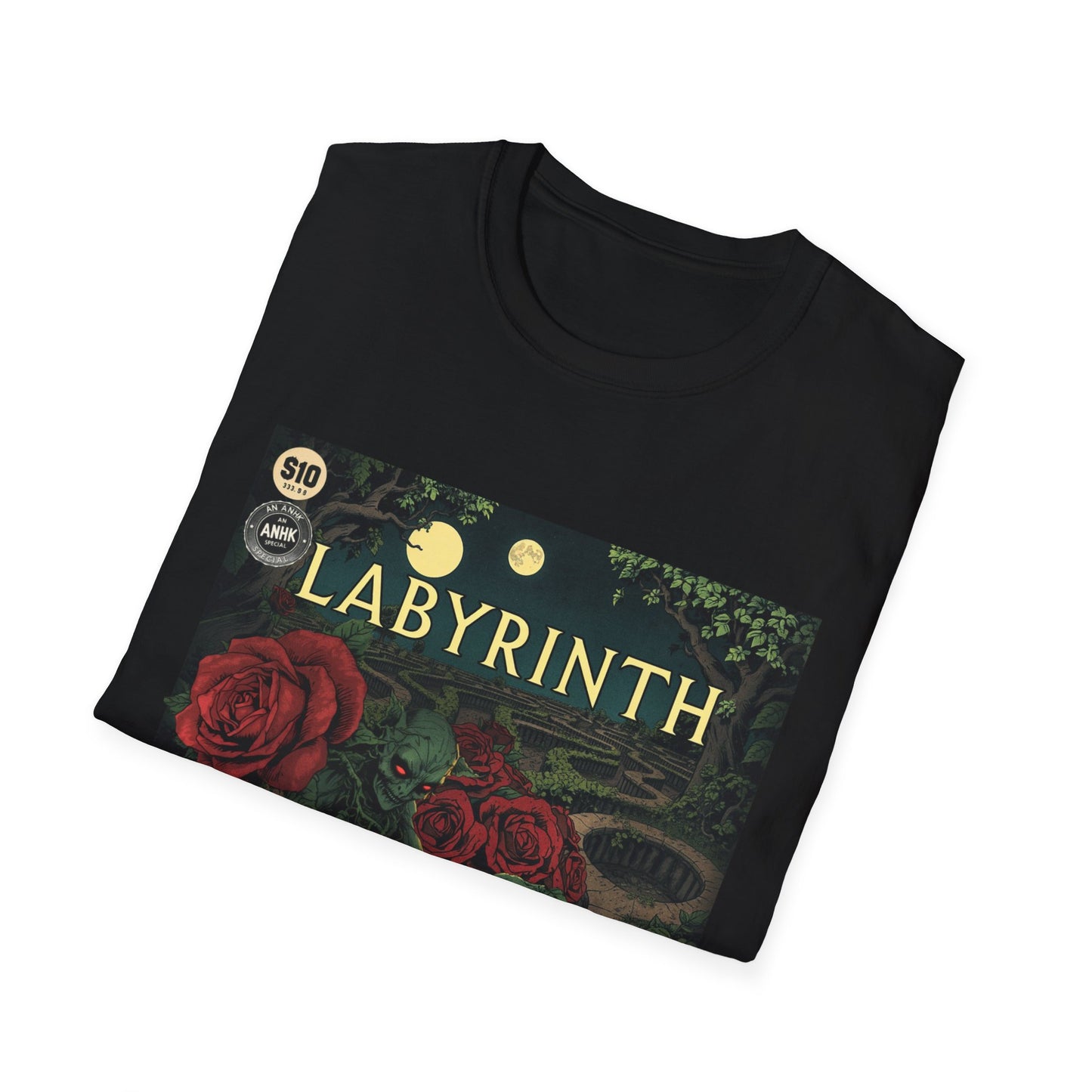 Vintage Comic Cover 'Labyrinth' Interdimensional Rose Unisex Softstyle T-Shirt