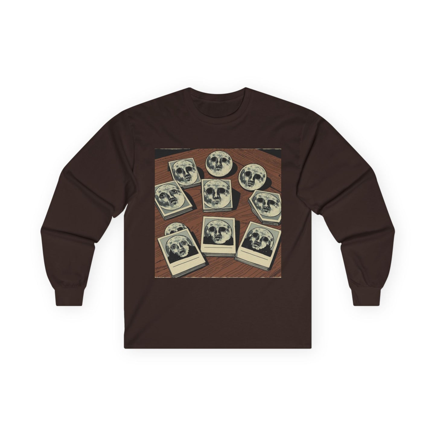 Vintage Comic Cover-Inspired 'Moon Cards' Long Sleeve Tee