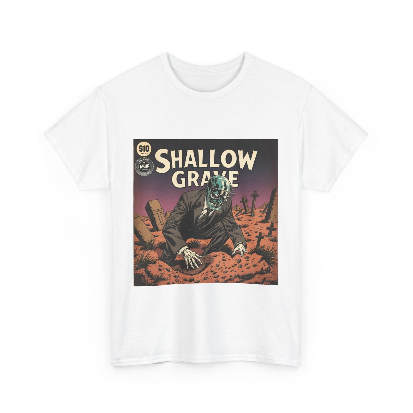 Vintage Comic Cover 'Shallow Grave' Horror Graphic Tee