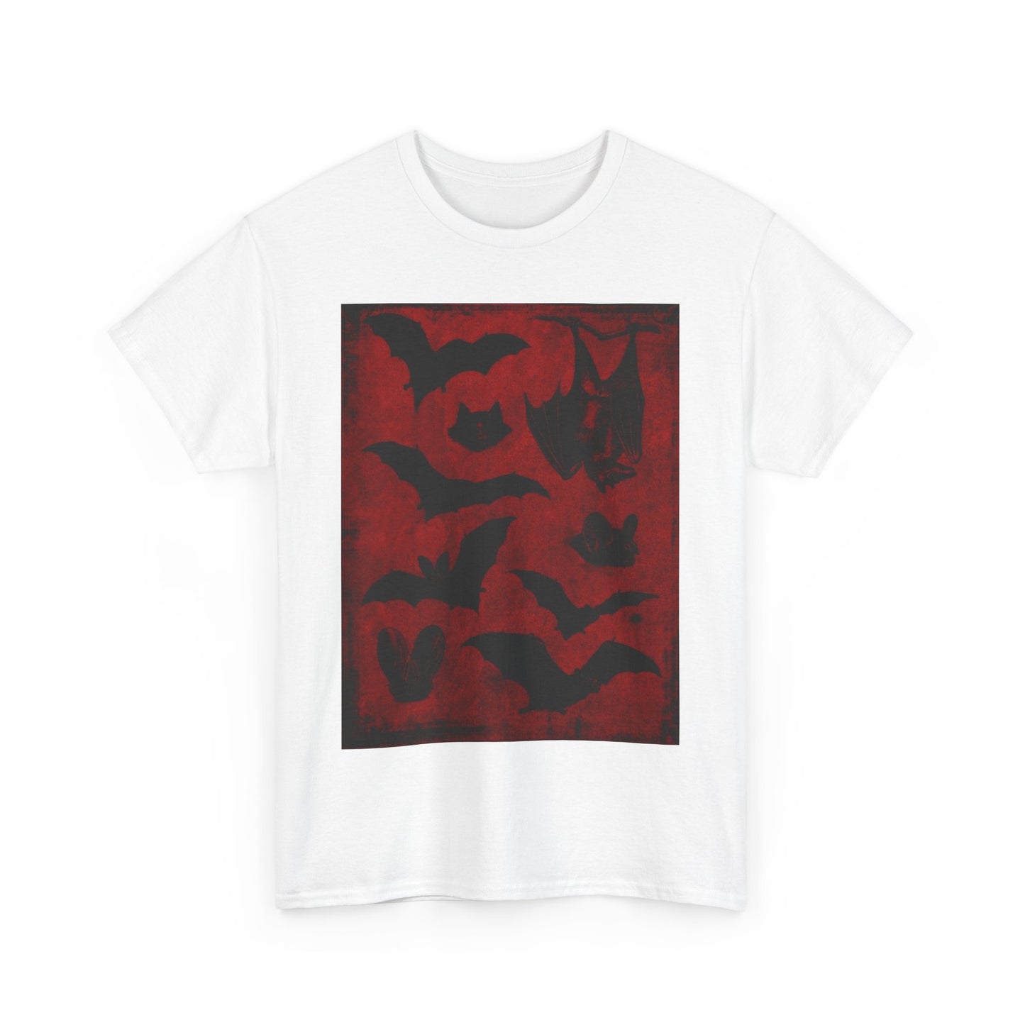Moody Tee Gothic Bat Print Unisex Heavy Cotton Tee