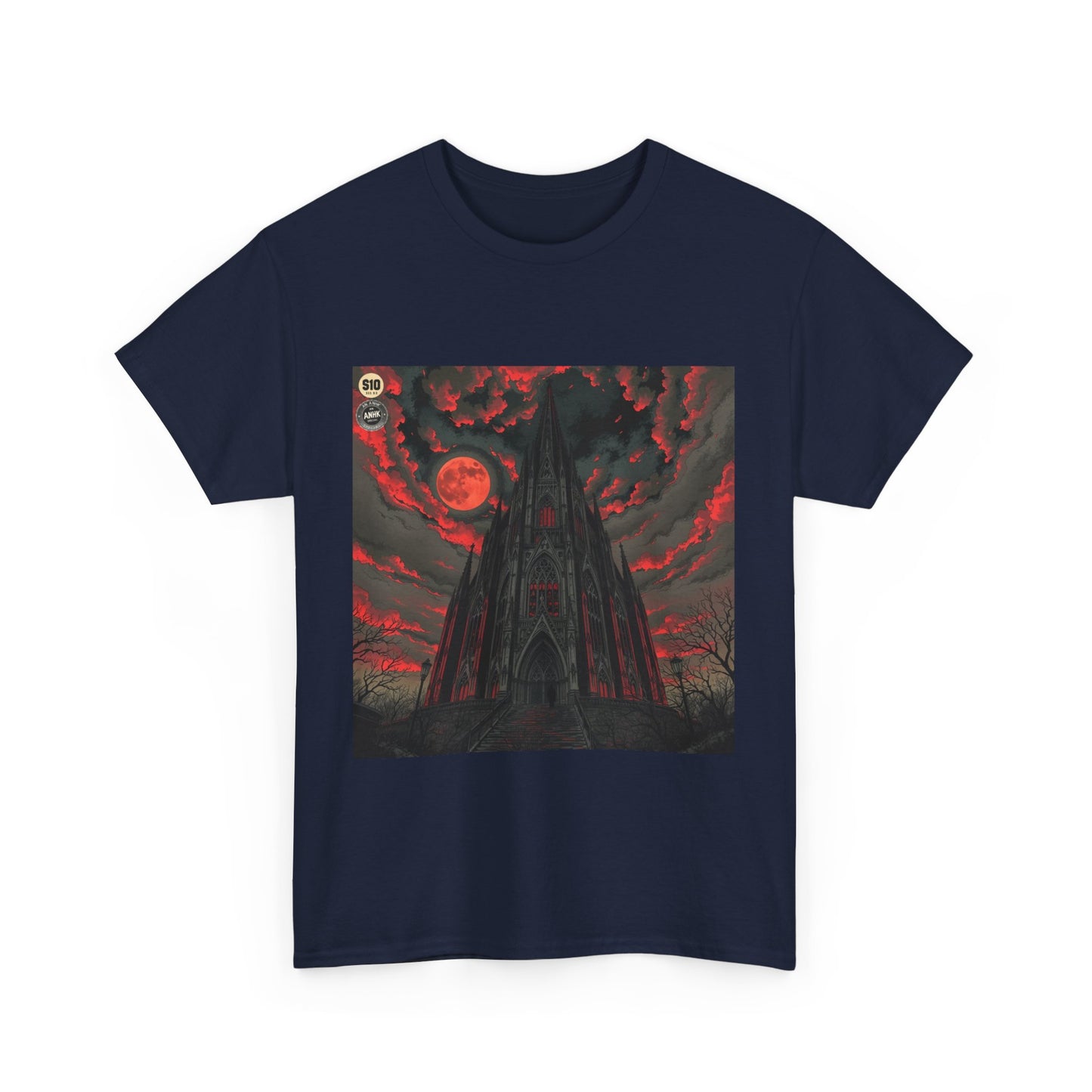 Gothic Cathedral Comic Cover Art Unisex Heavy Cotton Tee
