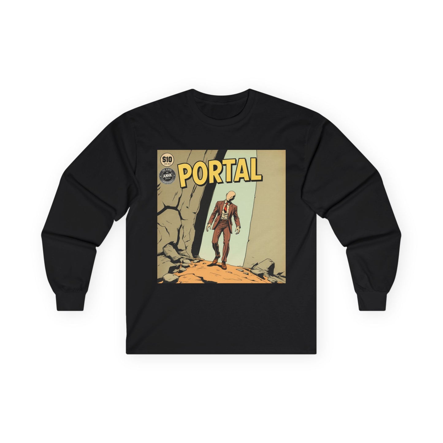 Vintage Comic Cover Style Unisex Long Sleeve Tee - Portal, Graphic T-Shirt