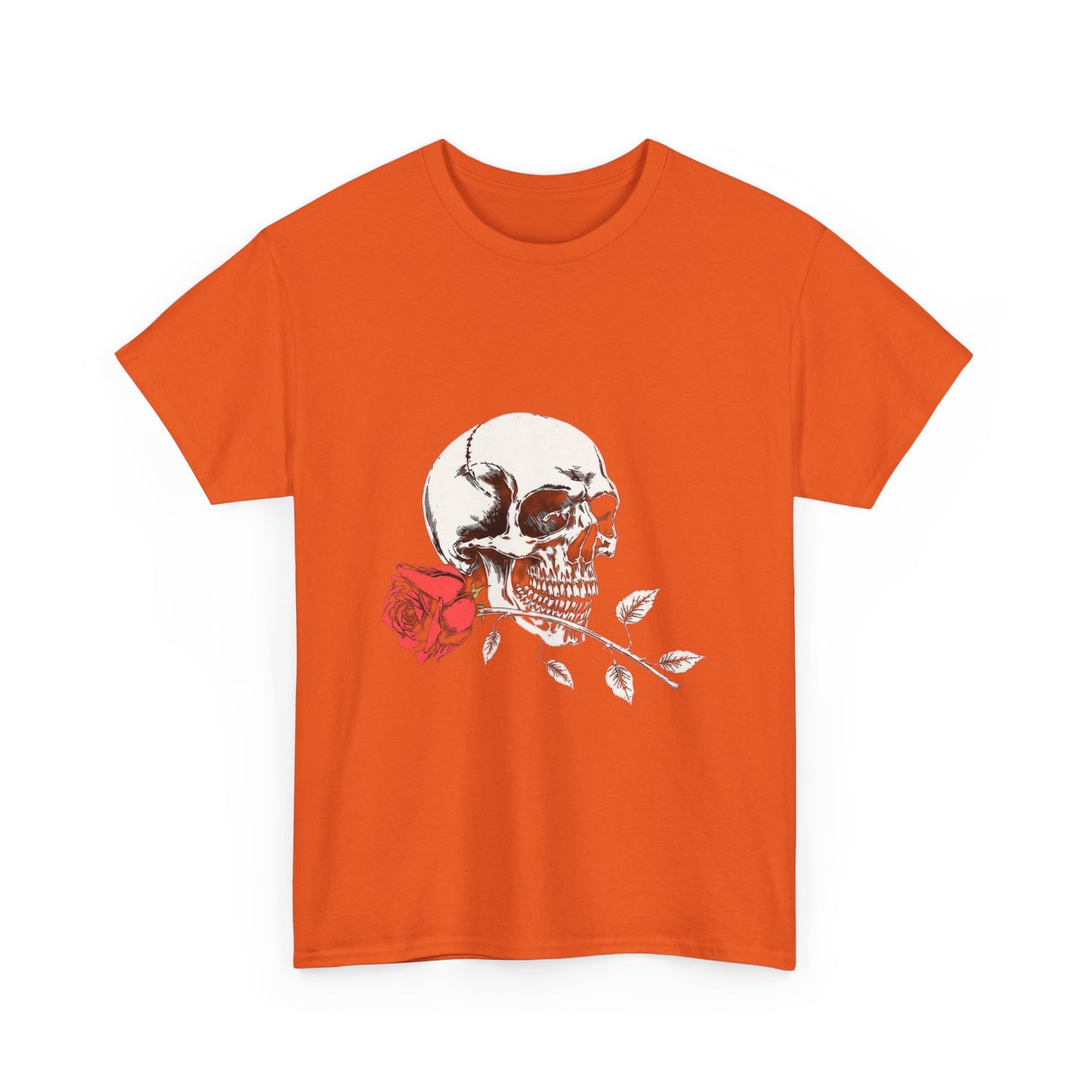 Skelly Goth Skull And Rose Unisex Heavy Cotton Tee