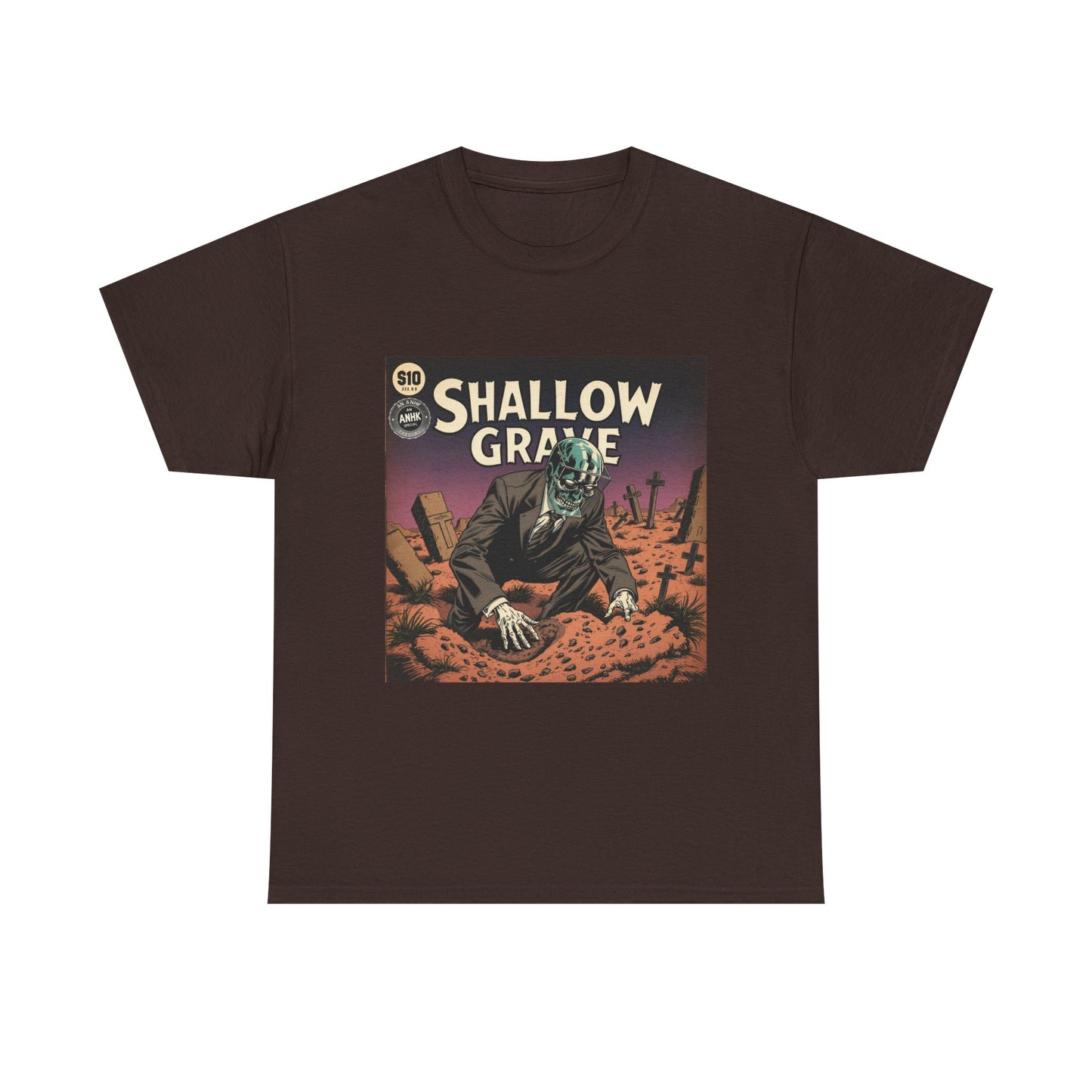 Vintage Comic Cover 'Shallow Grave' Horror Graphic Tee
