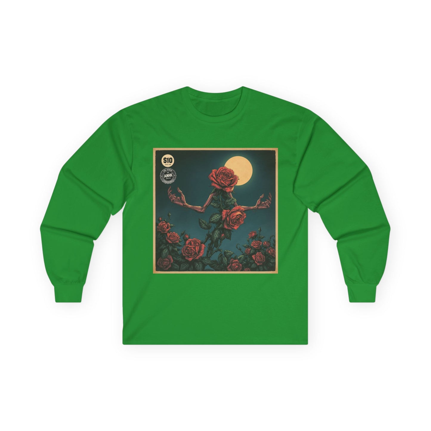 Vintage Comic Cover Mulitdimensional Floral Long Sleeve Tee
