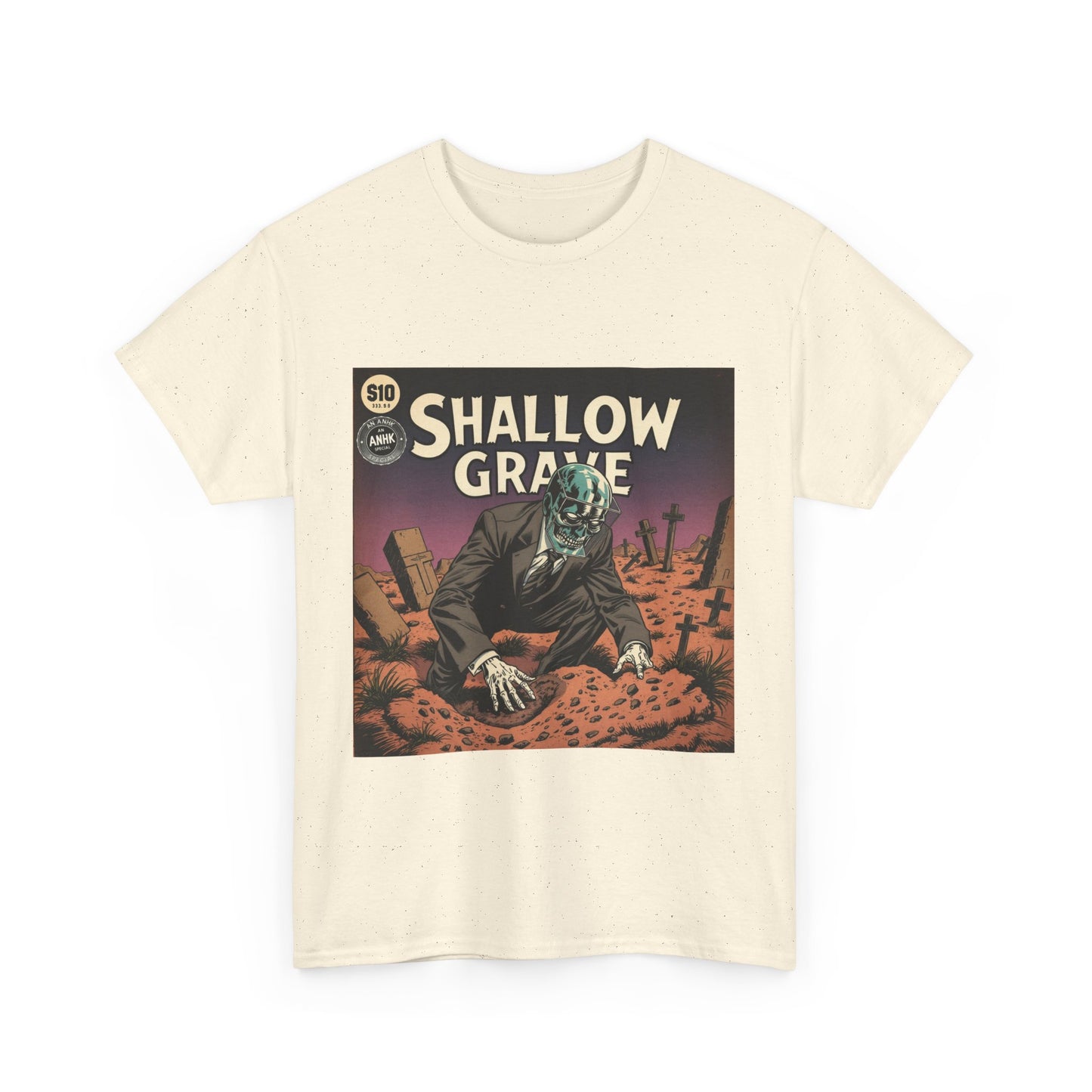 Vintage Comic Cover 'Shallow Grave' Horror Graphic Tee