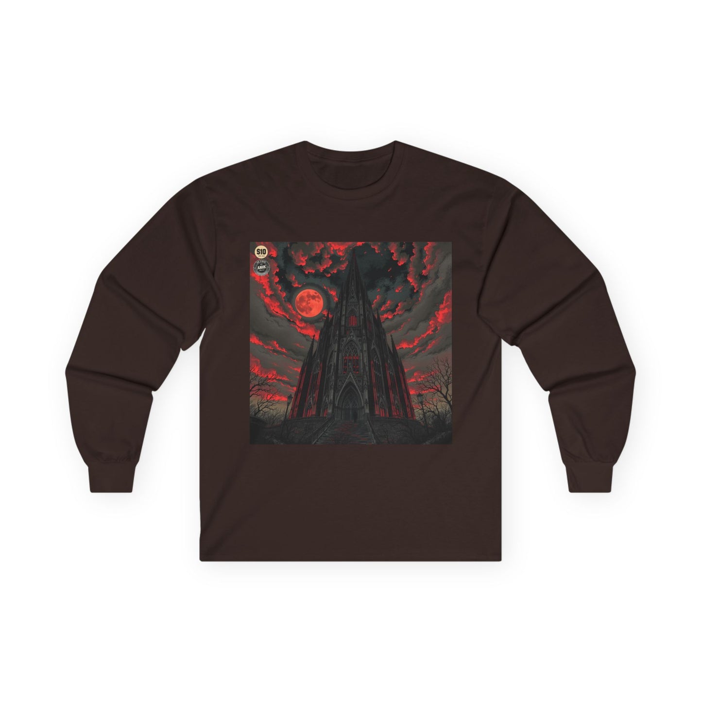 Vintage Comic Cover Cathedral Unisex Long Sleeve Graphic Tee