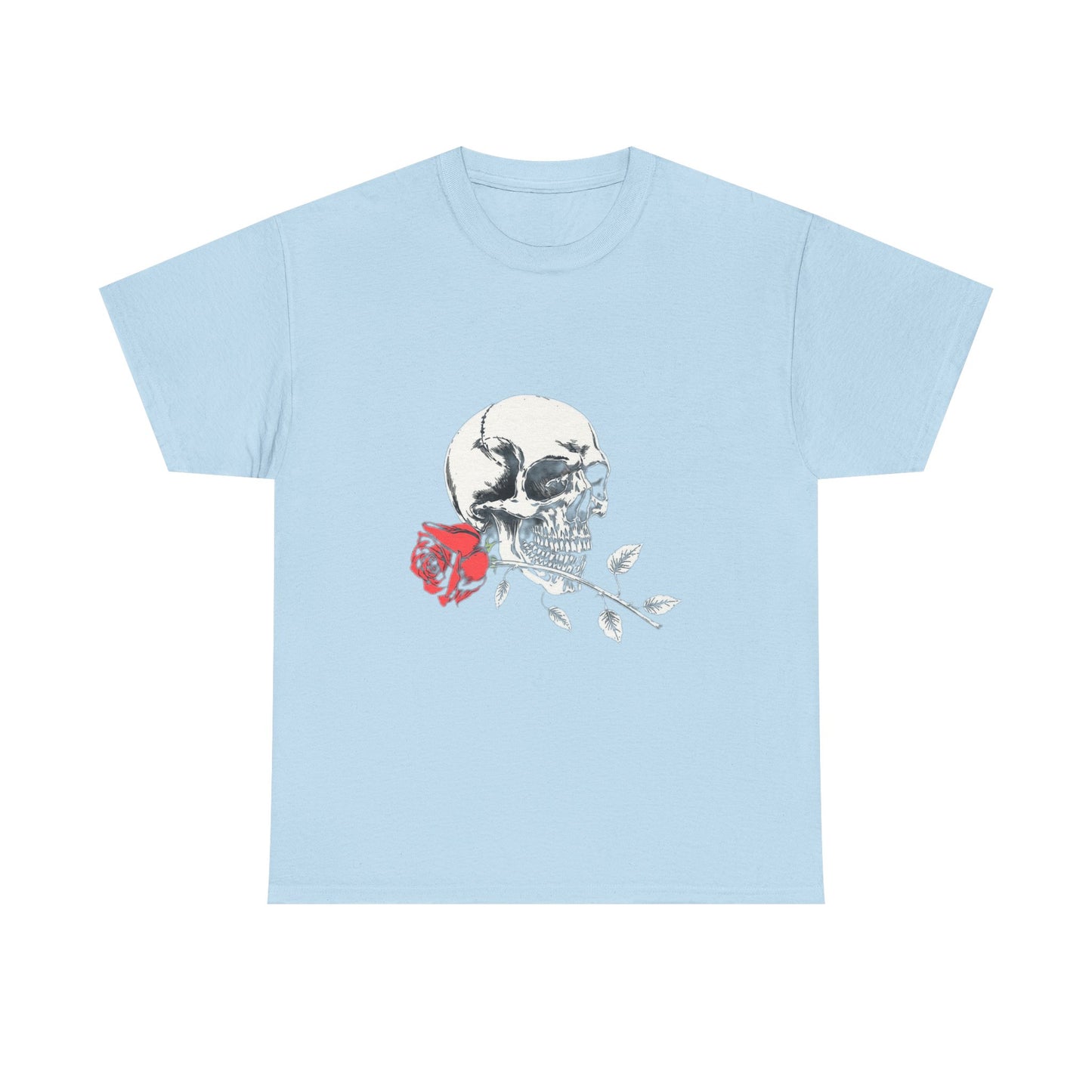 Skelly Goth Skull And Rose Unisex Heavy Cotton Tee