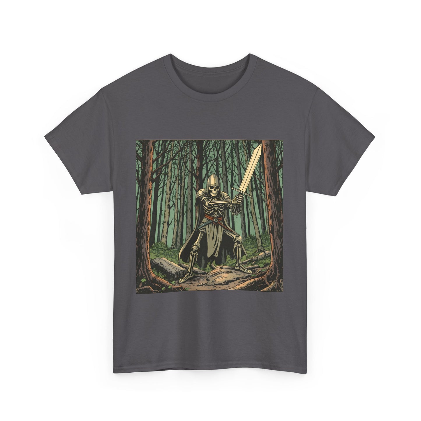 Skelly Goth Fantasy Knight Unisex Heavy Cotton Tee