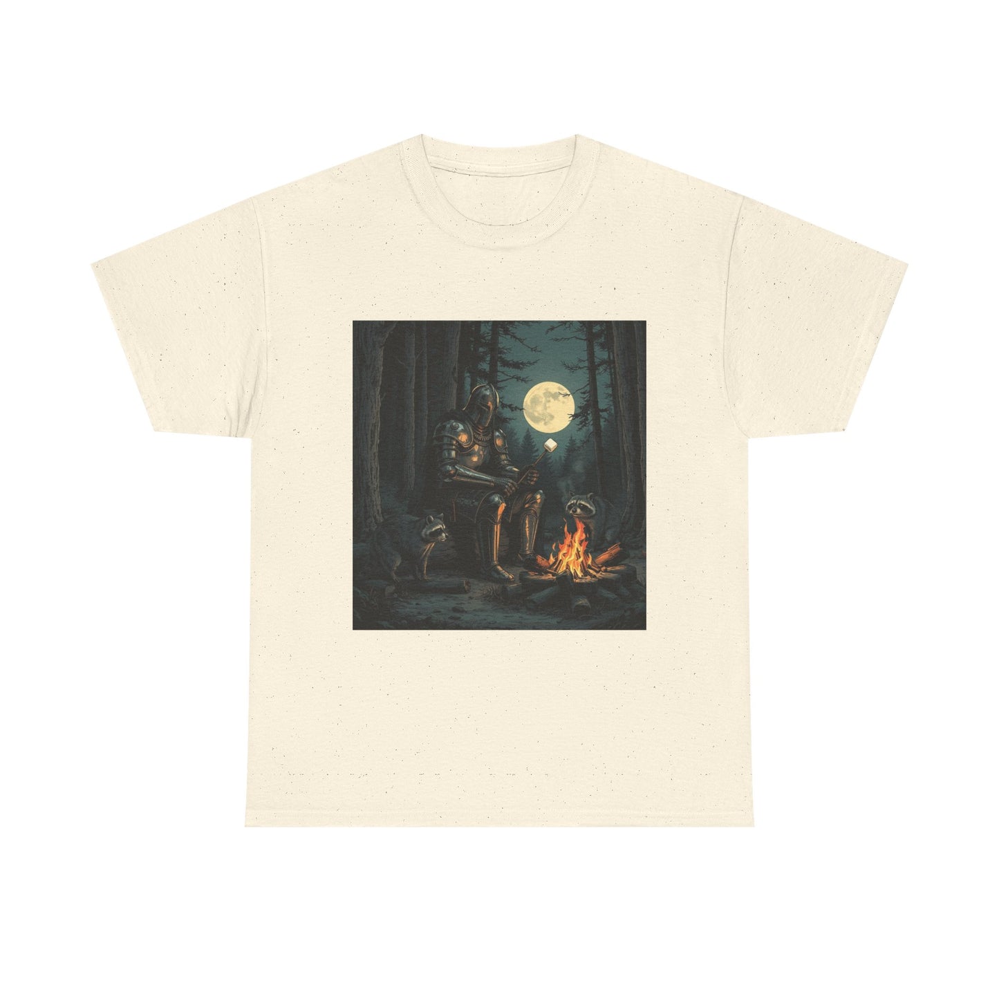 Vintage Comic Cover Knight Of Marshmallows Moonlit Campfire Unisex Tee