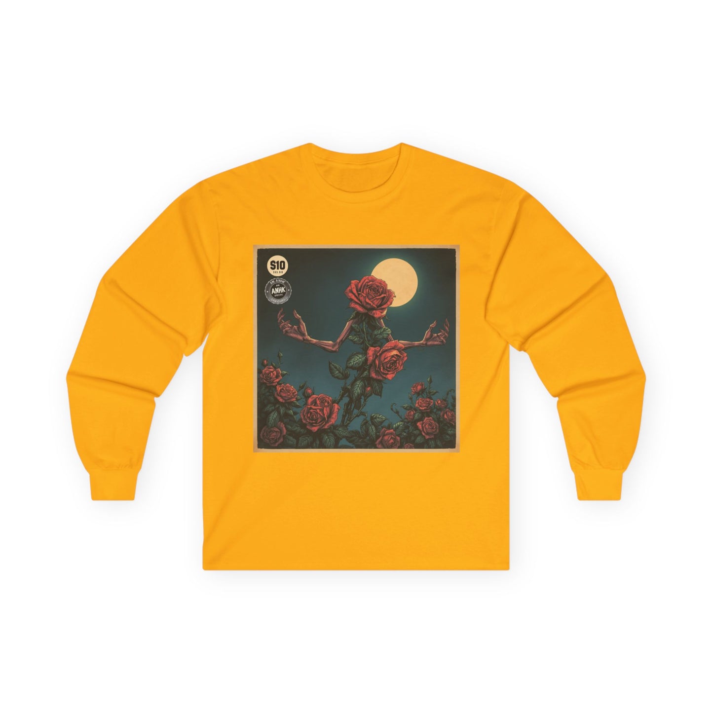 Vintage Comic Cover Mulitdimensional Floral Long Sleeve Tee