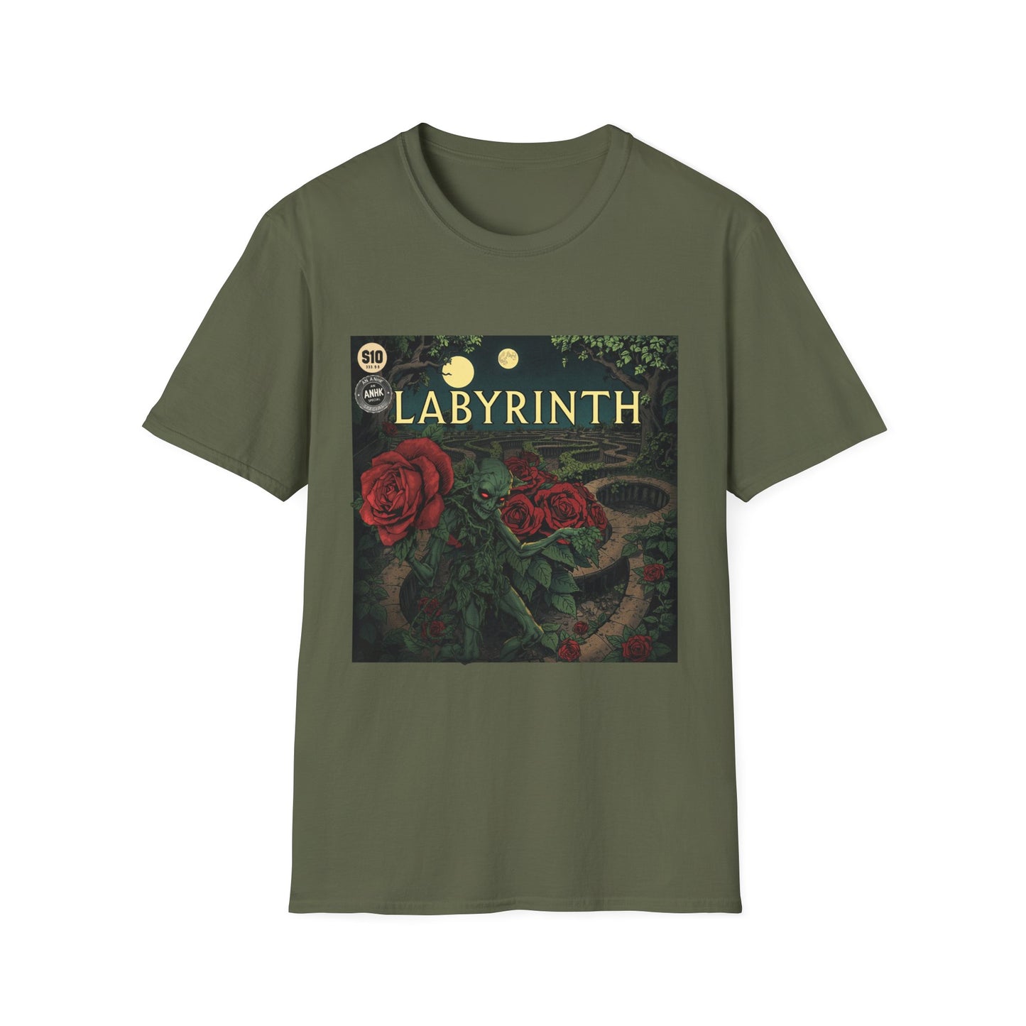 Vintage Comic Cover 'Labyrinth' Interdimensional Rose Unisex Softstyle T-Shirt