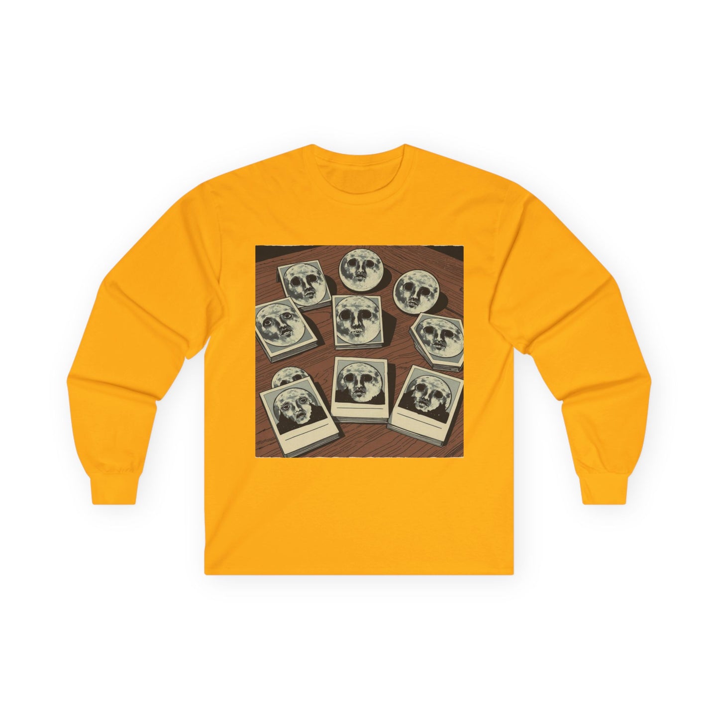 Vintage Comic Cover-Inspired 'Moon Cards' Long Sleeve Tee