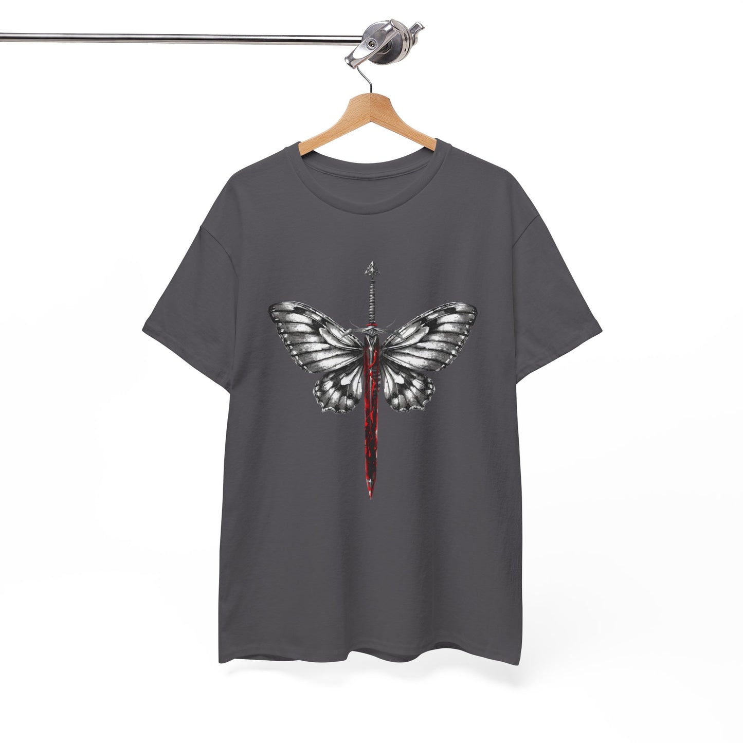 Gothic Y2k Butterfly Sword Graphic Tee