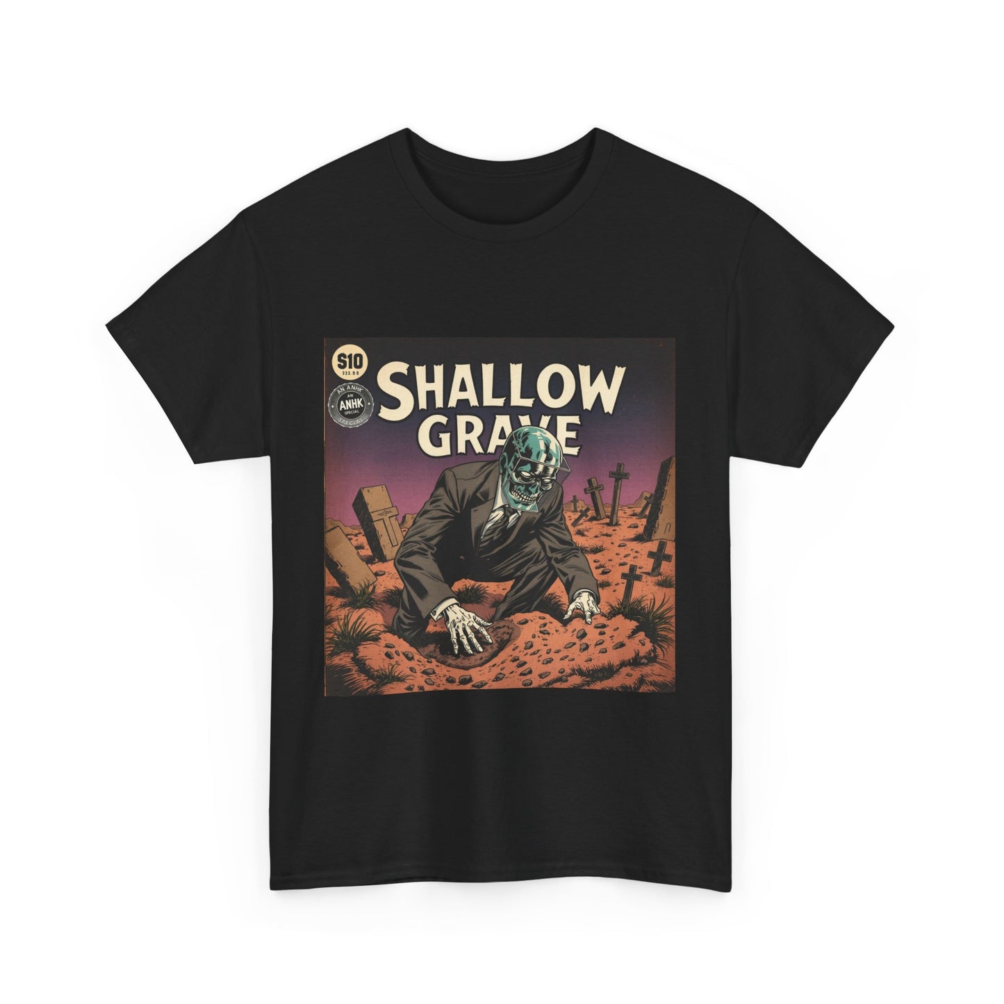Vintage Comic Cover 'Shallow Grave' Horror Graphic Tee