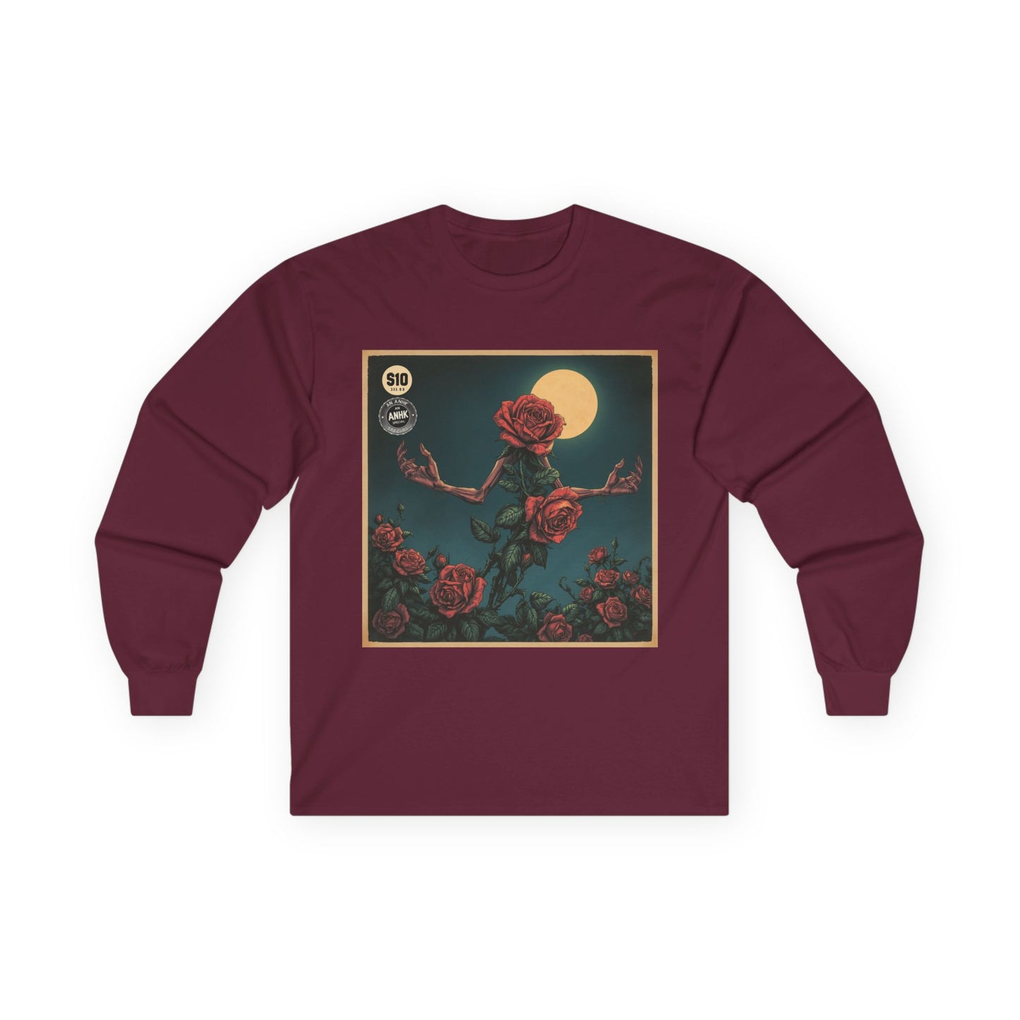 Vintage Comic Cover Mulitdimensional Floral Long Sleeve Tee