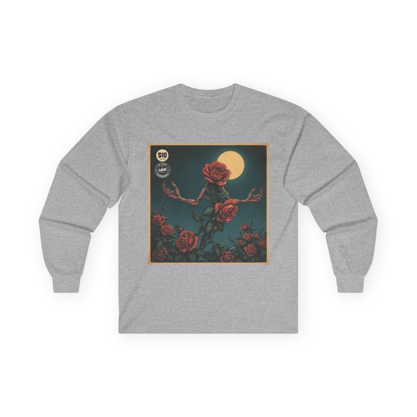 Vintage Comic Cover Mulitdimensional Floral Long Sleeve Tee