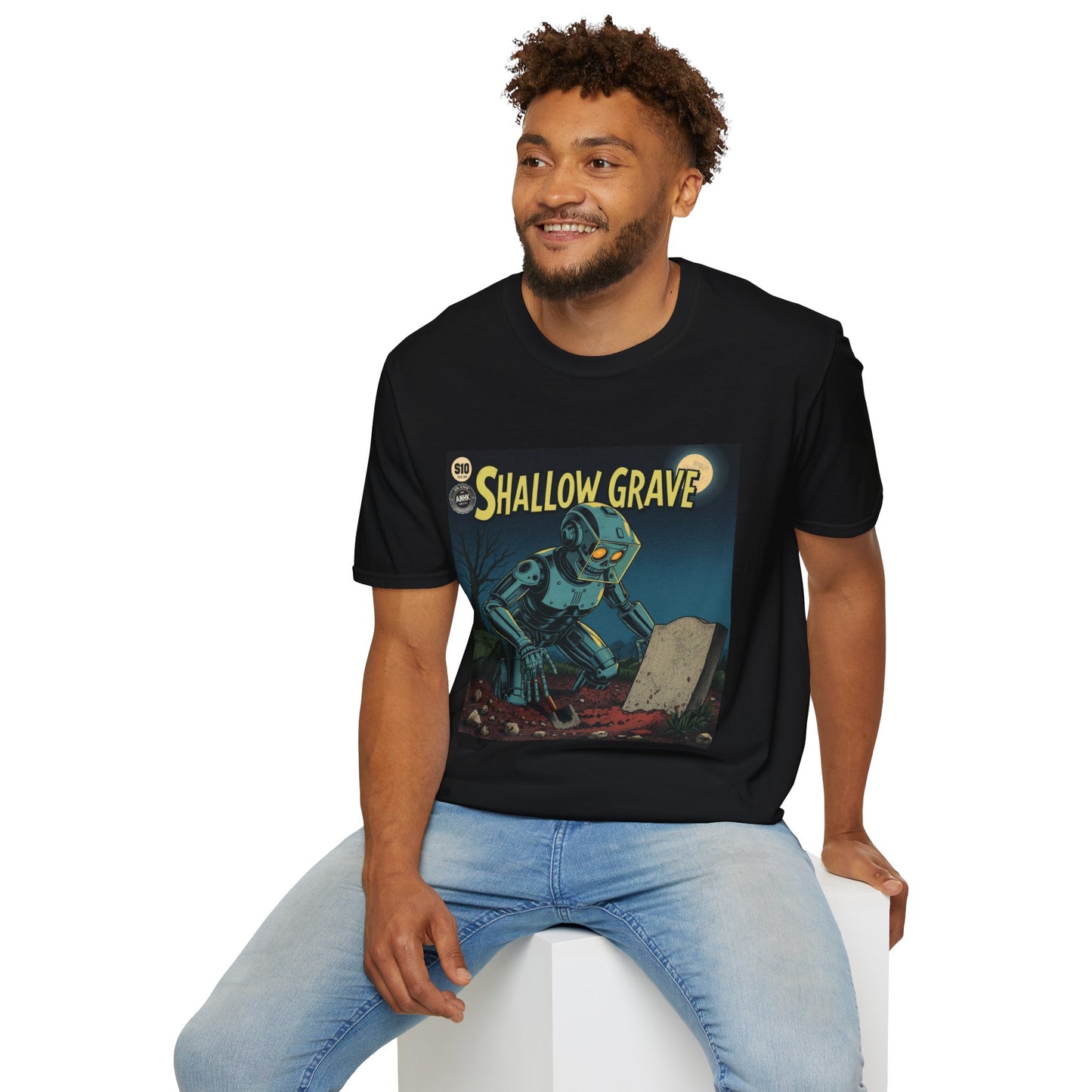 Vintage Comic Cover Shallow Grave Graphic T-Shirt
