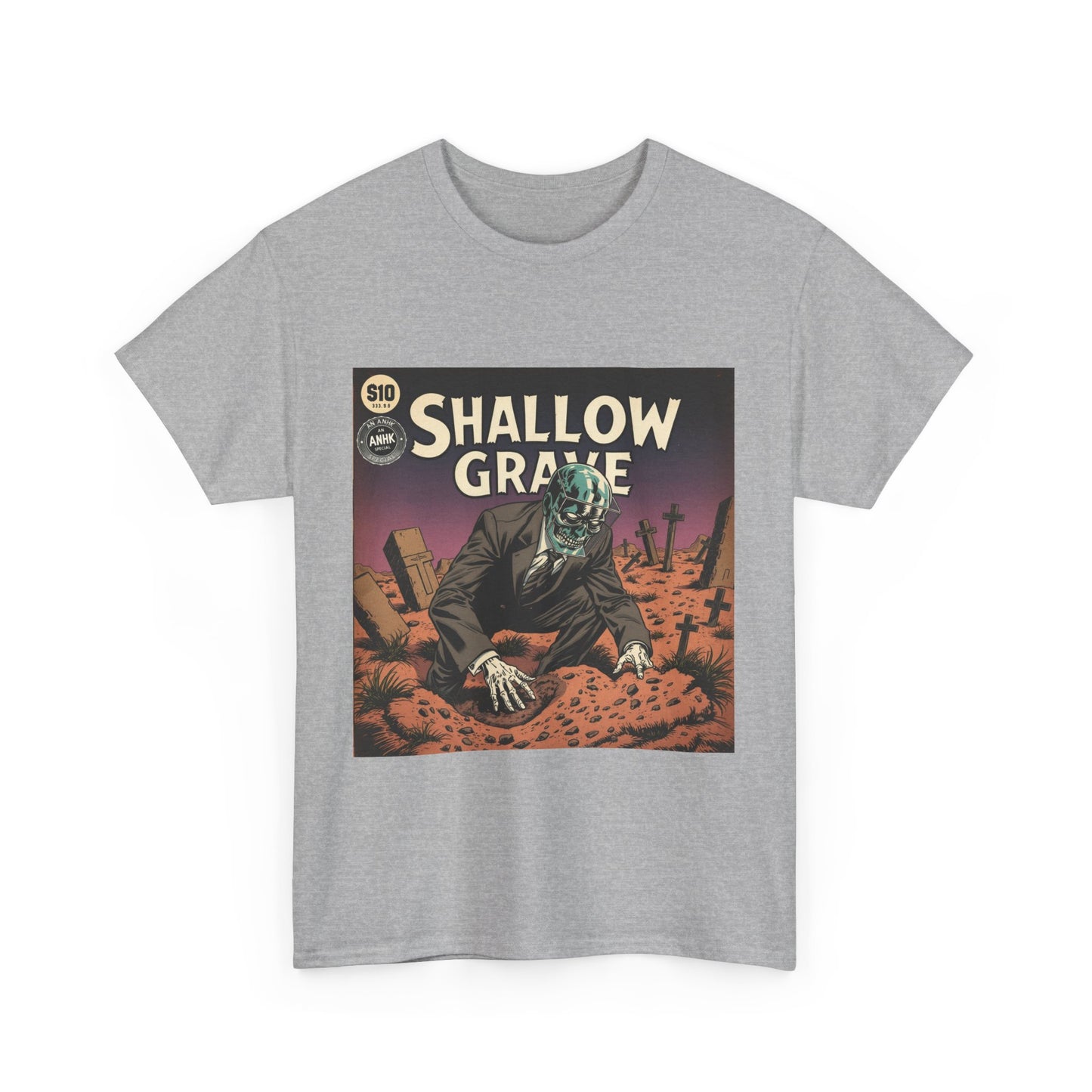 Vintage Comic Cover 'Shallow Grave' Horror Graphic Tee
