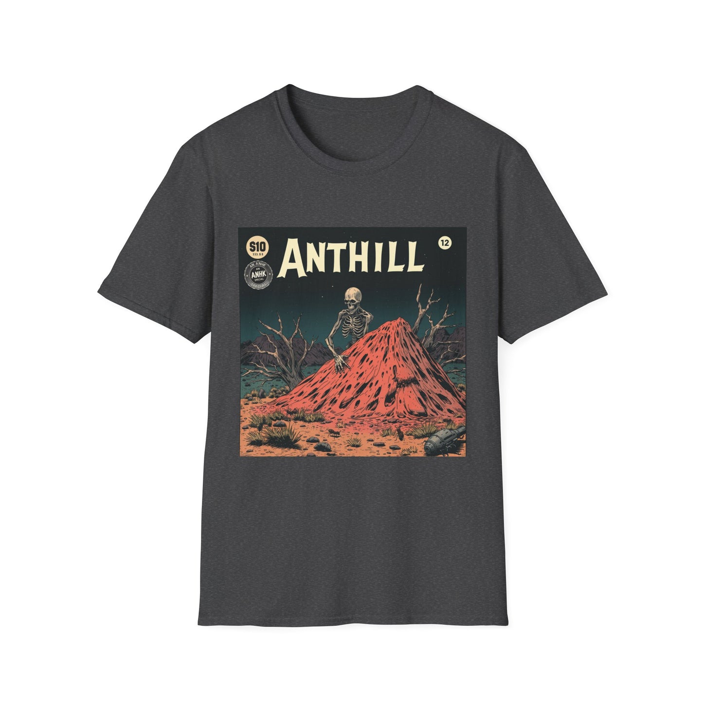 Vintage Comic Cover 'Anthill' Skeleton Art Unisex Softstyle T-Shirt