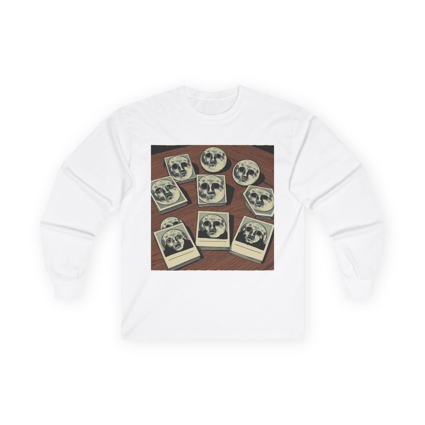 Vintage Comic Cover-Inspired 'Moon Cards' Long Sleeve Tee