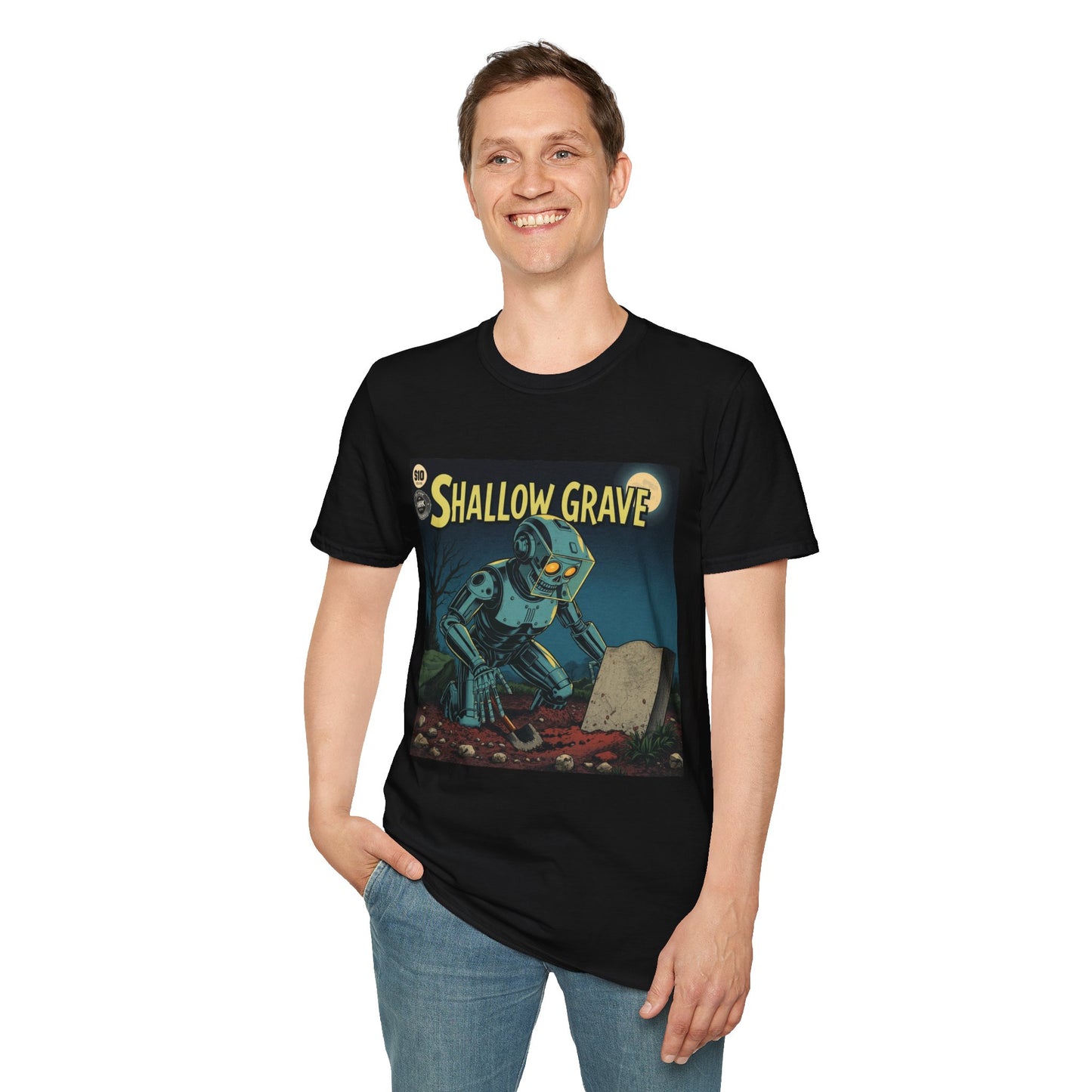 Vintage Comic Cover Shallow Grave Graphic T-Shirt