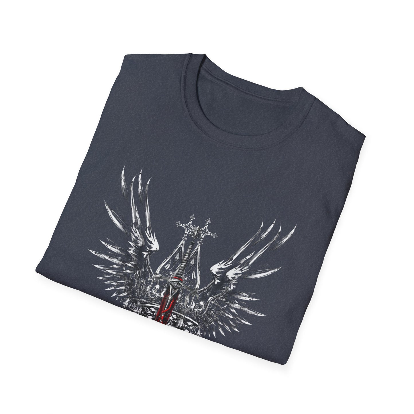 Gothic Y2k Unisex Softstyle T-Shirt with Edgy Sword Design