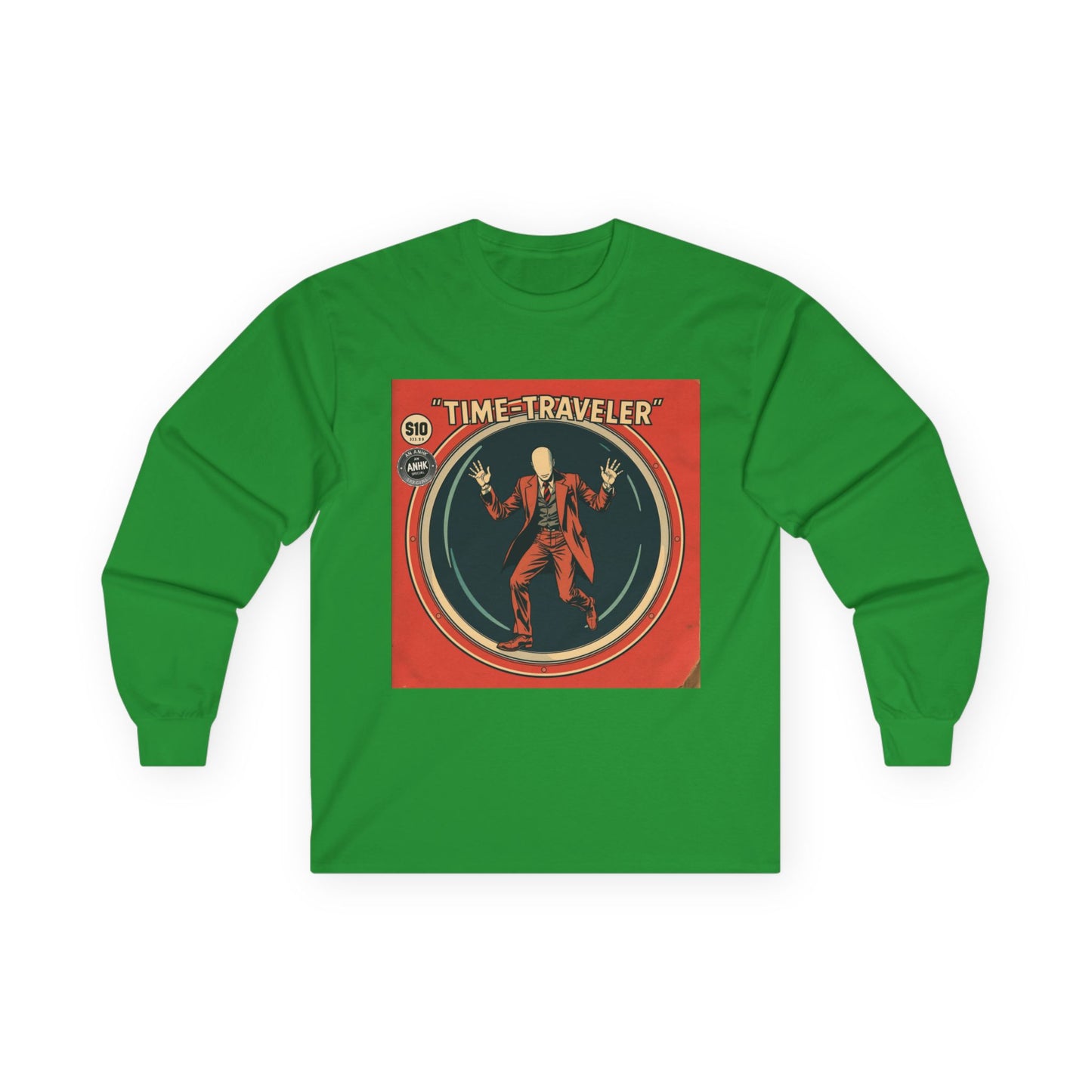 Vintage Comic Cover 'Time Traveler' Unisex Long Sleeve Tee