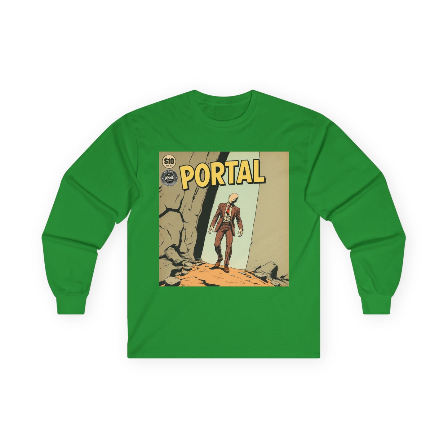 Vintage Comic Cover Style Unisex Long Sleeve Tee - Portal, Graphic T-Shirt