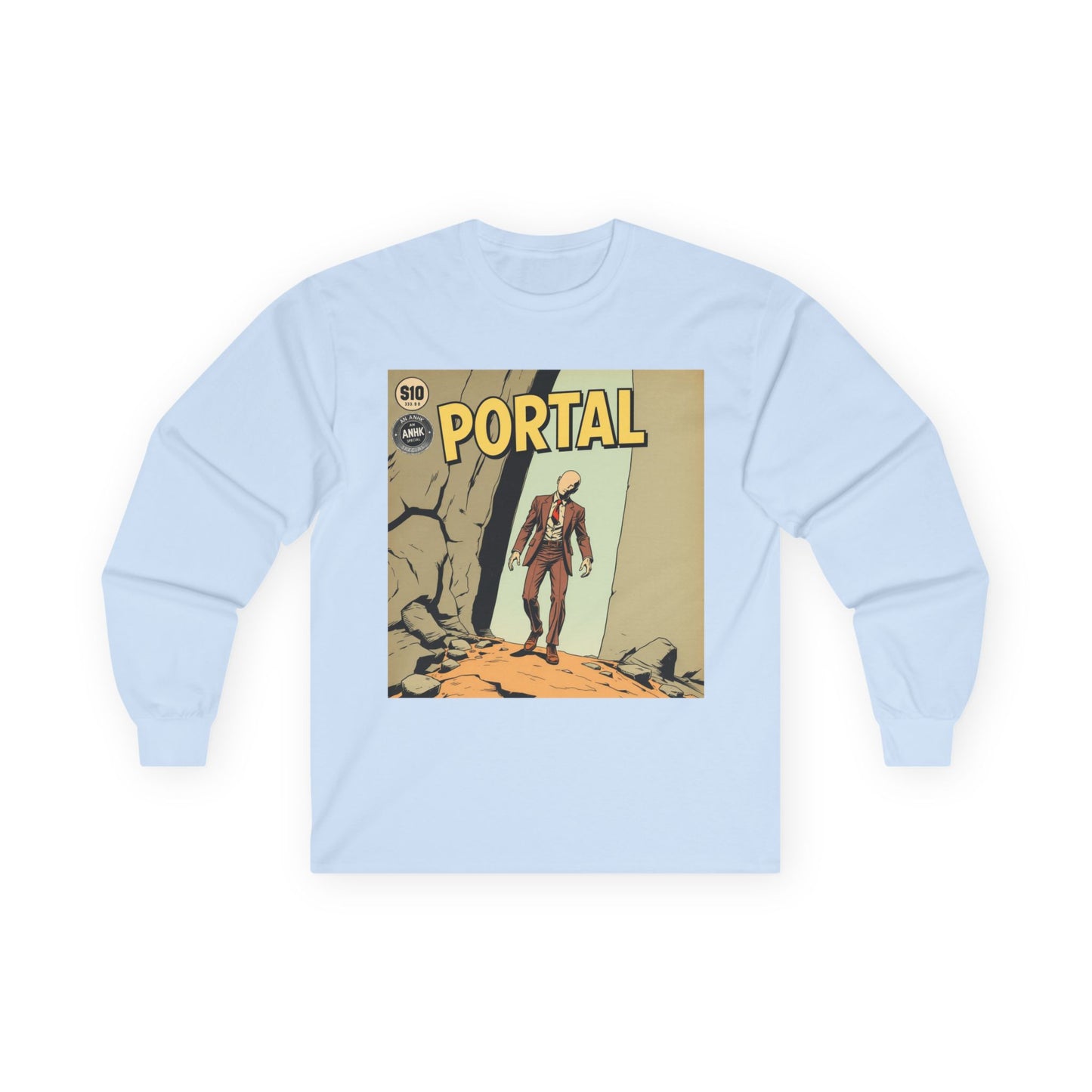 Vintage Comic Cover Style Unisex Long Sleeve Tee - Portal, Graphic T-Shirt