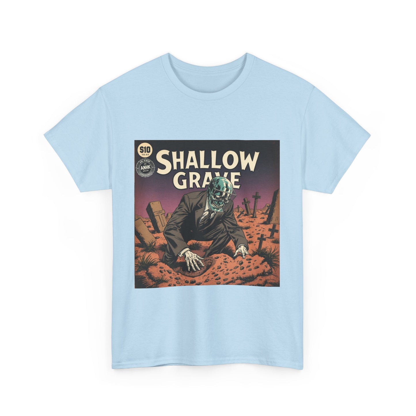 Vintage Comic Cover 'Shallow Grave' Horror Graphic Tee