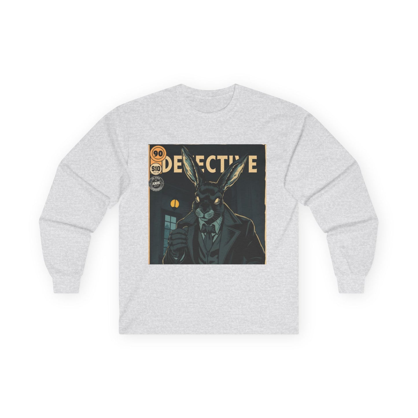 Vintage Comic Cover Detective Rabbit Long Sleeve Tee