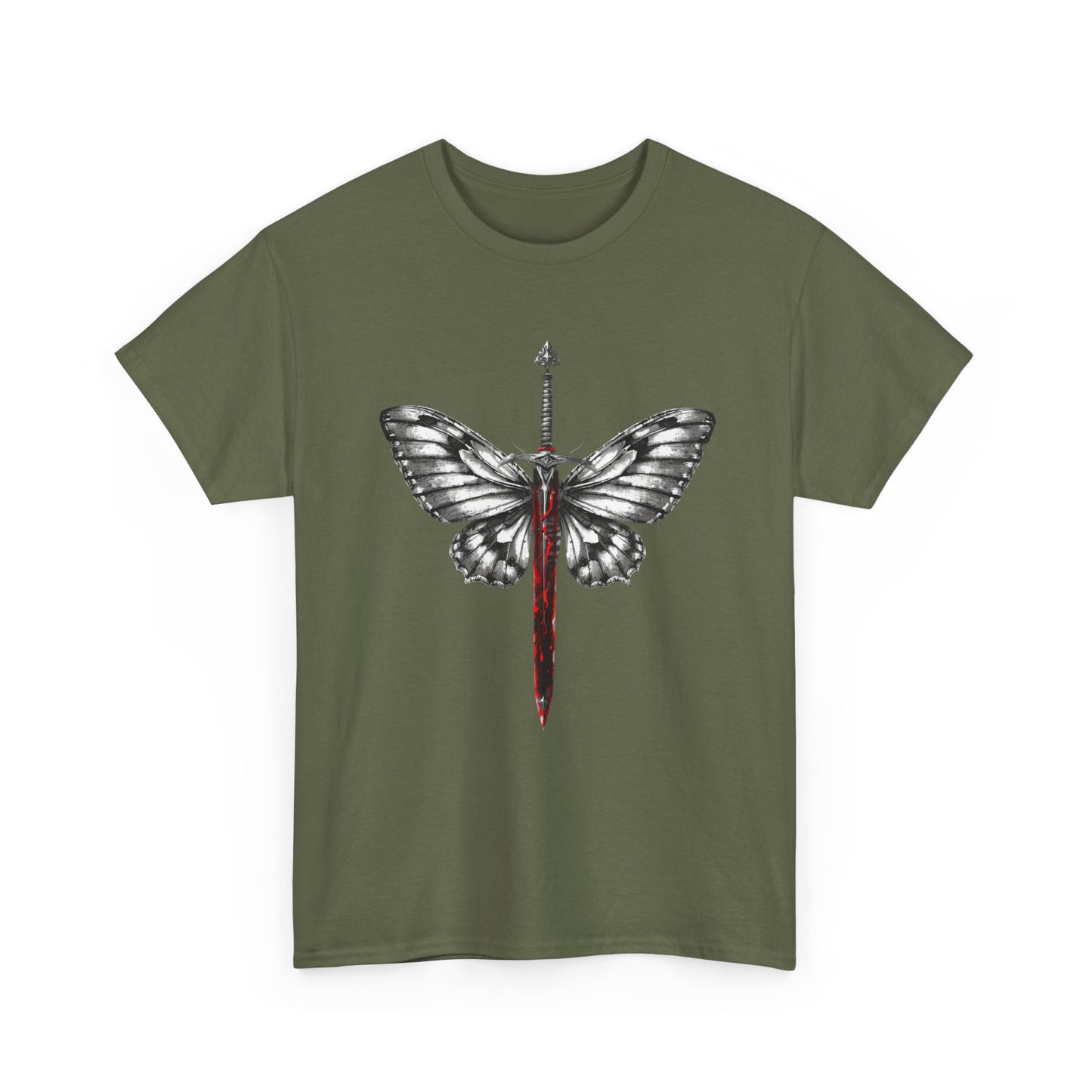 Gothic Y2k Butterfly Sword Graphic Tee
