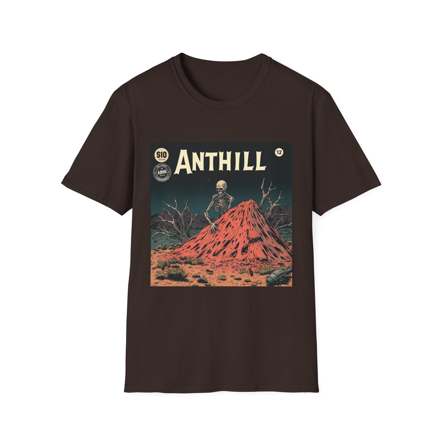 Vintage Comic Cover 'Anthill' Skeleton Art Unisex Softstyle T-Shirt